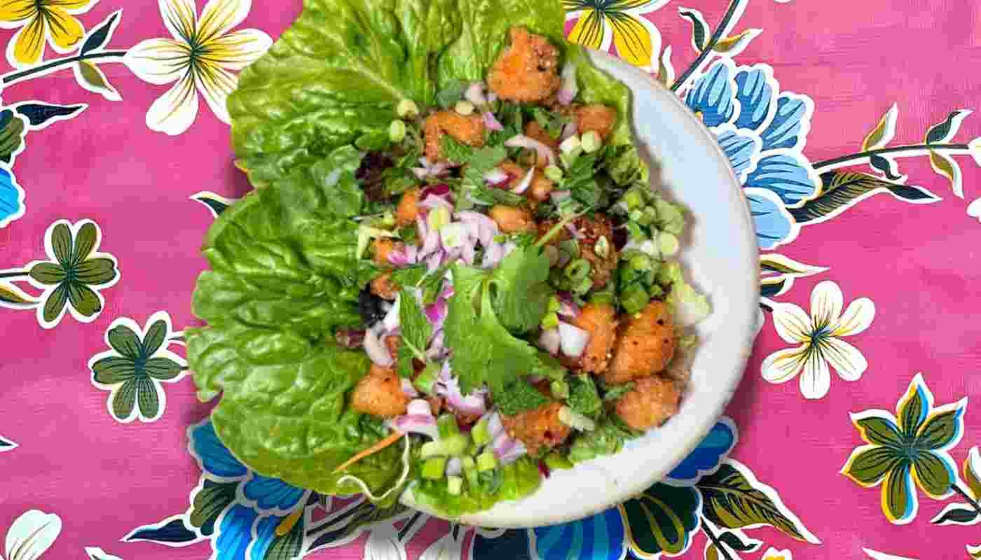 Yum Salmon(Spicy Crispy salmon Salad)