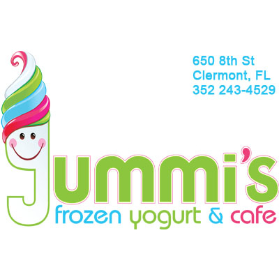 Yummis Frozen Yogurt and Cafe Logo