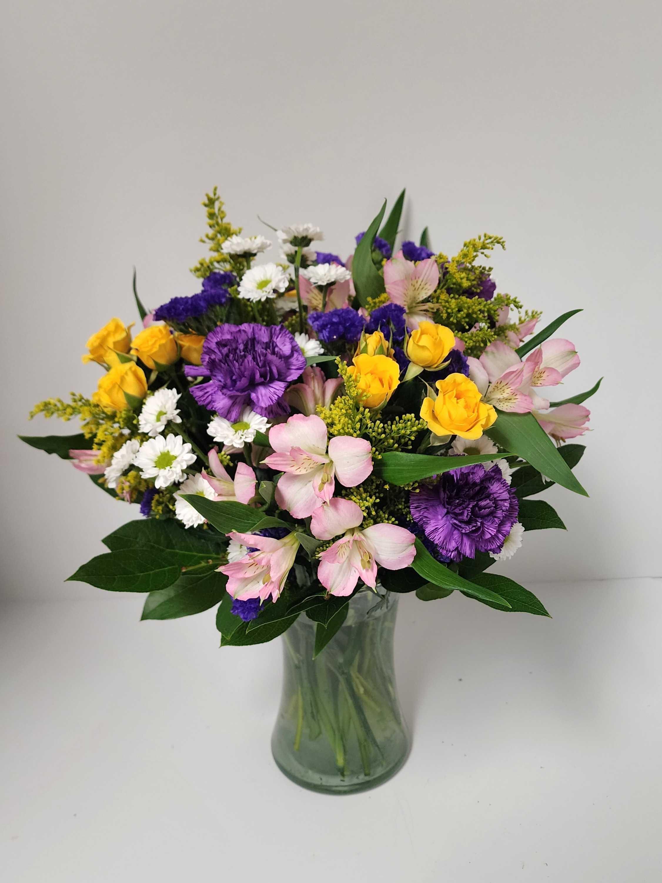 mixed wildflower bouquet arrangement by Country Greenery at The Galleria