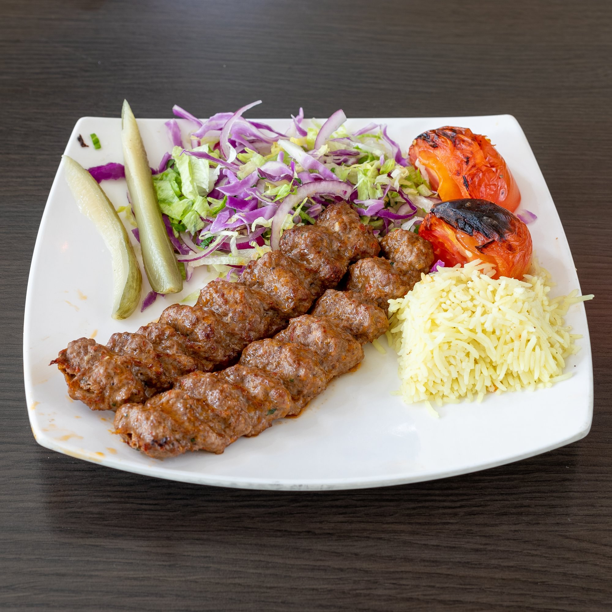 Kufta Beef Kabob Platter