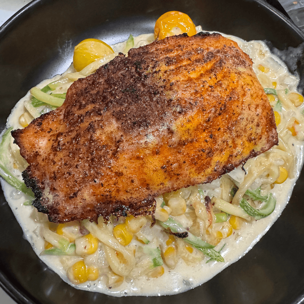 Calabacitas with Salmon
