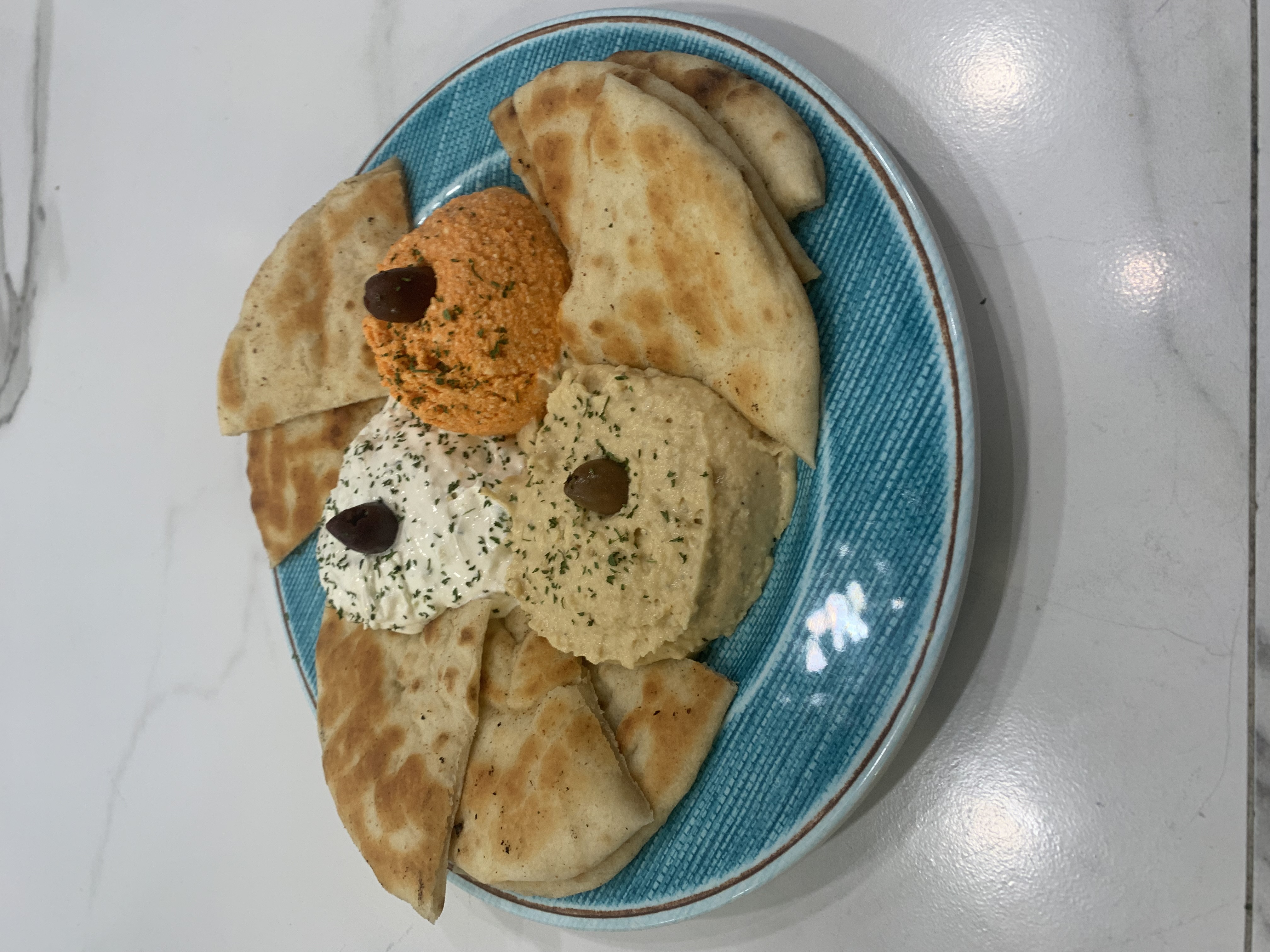 TRIO GREEK SPREADS (tzatziki, kopanisi, hummus) W/PITA 