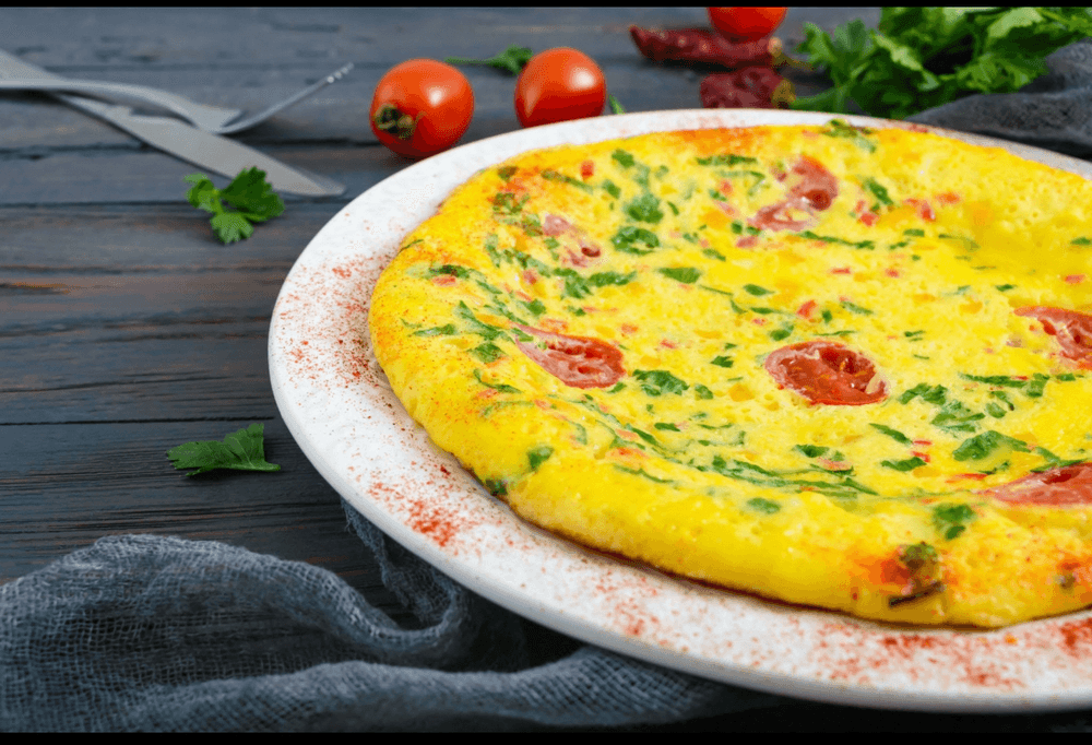3 Egg Whites with Scallions and Tomatoes
