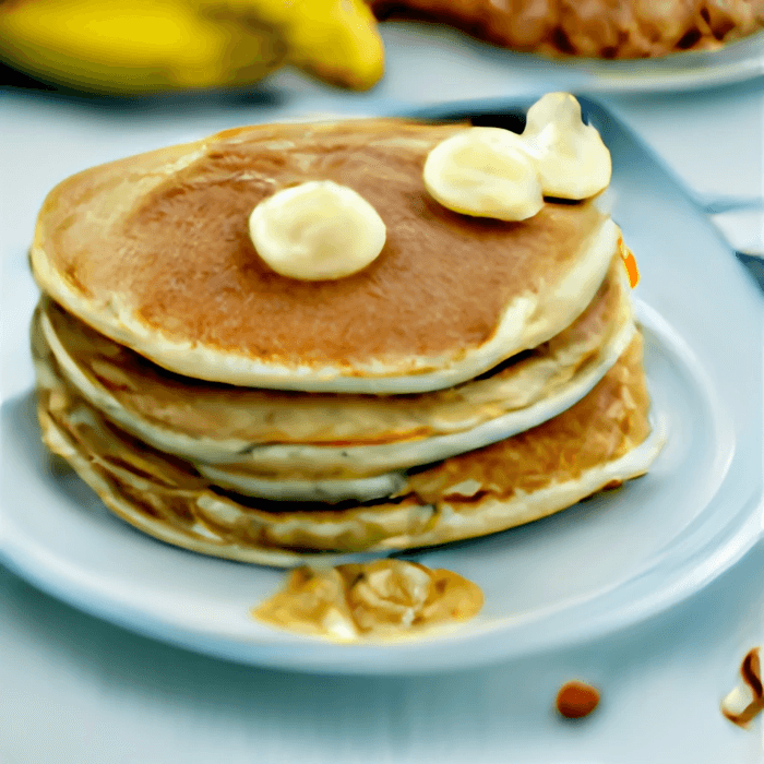 Pancakes Bananas and Peanut Butter