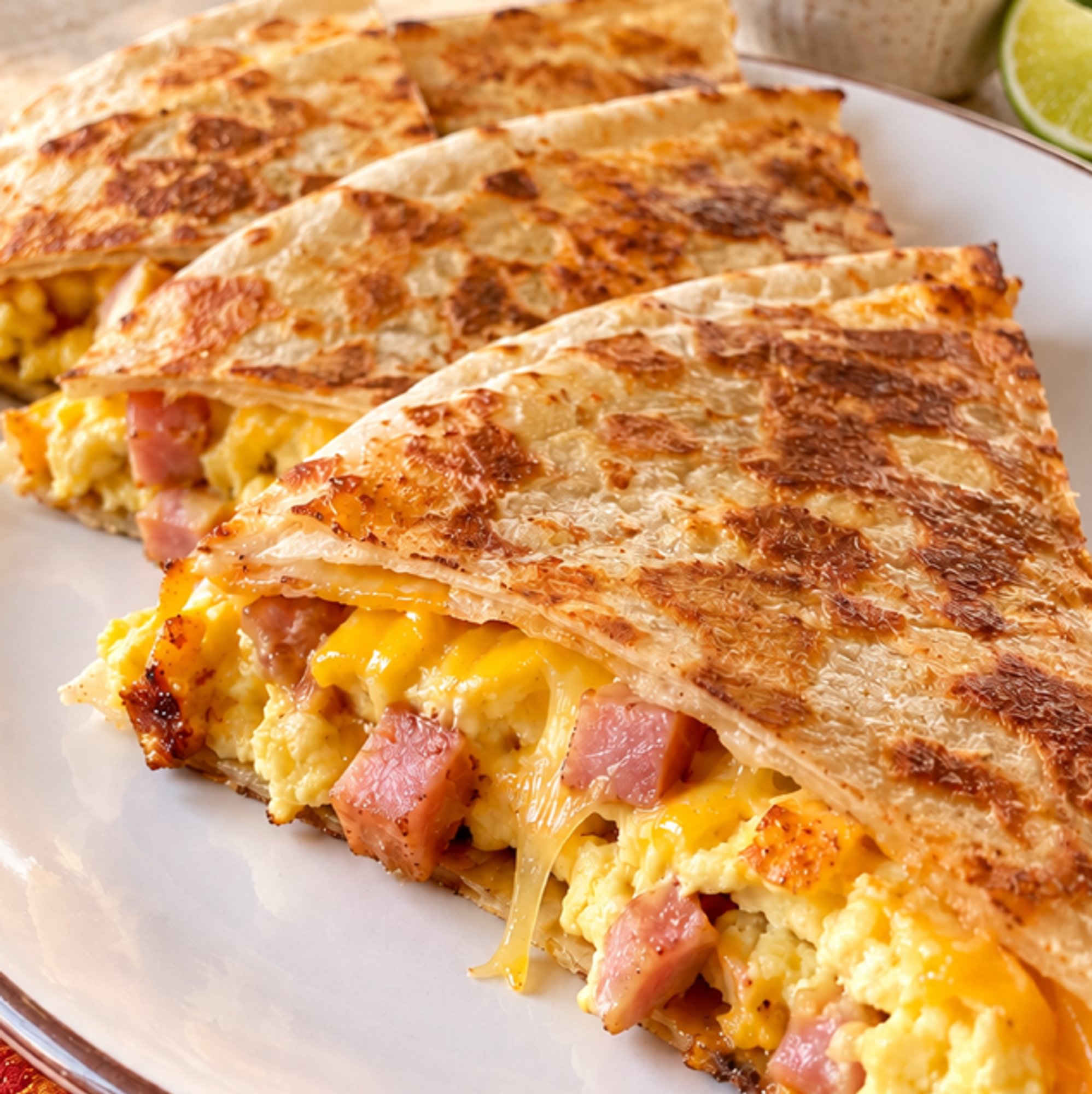 Ham Egg & cheese Quesadilla