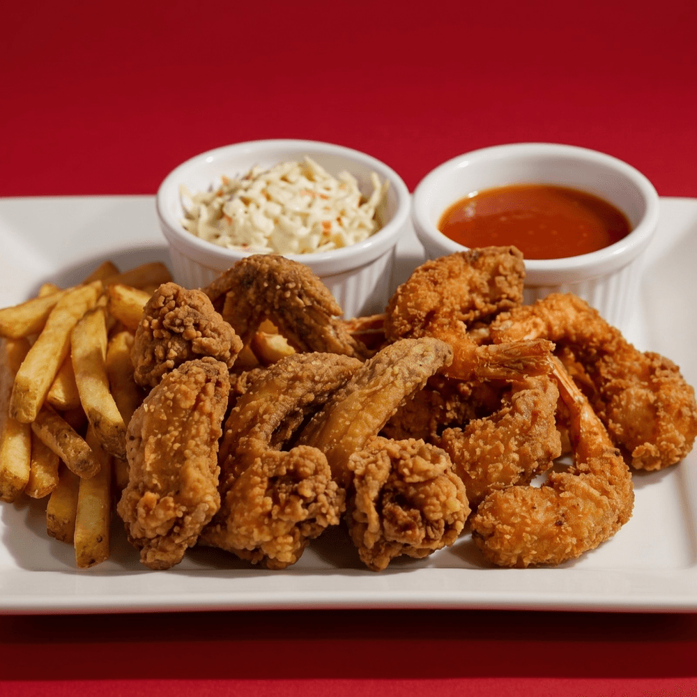 Jumbo Shrimp (4 Pieces) & Wing (4)