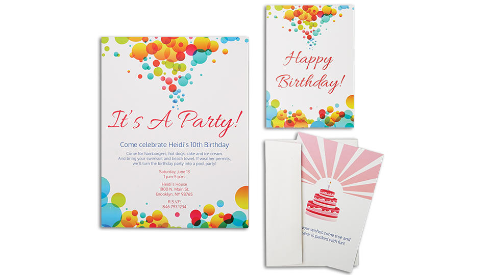 Birthday cards on white background