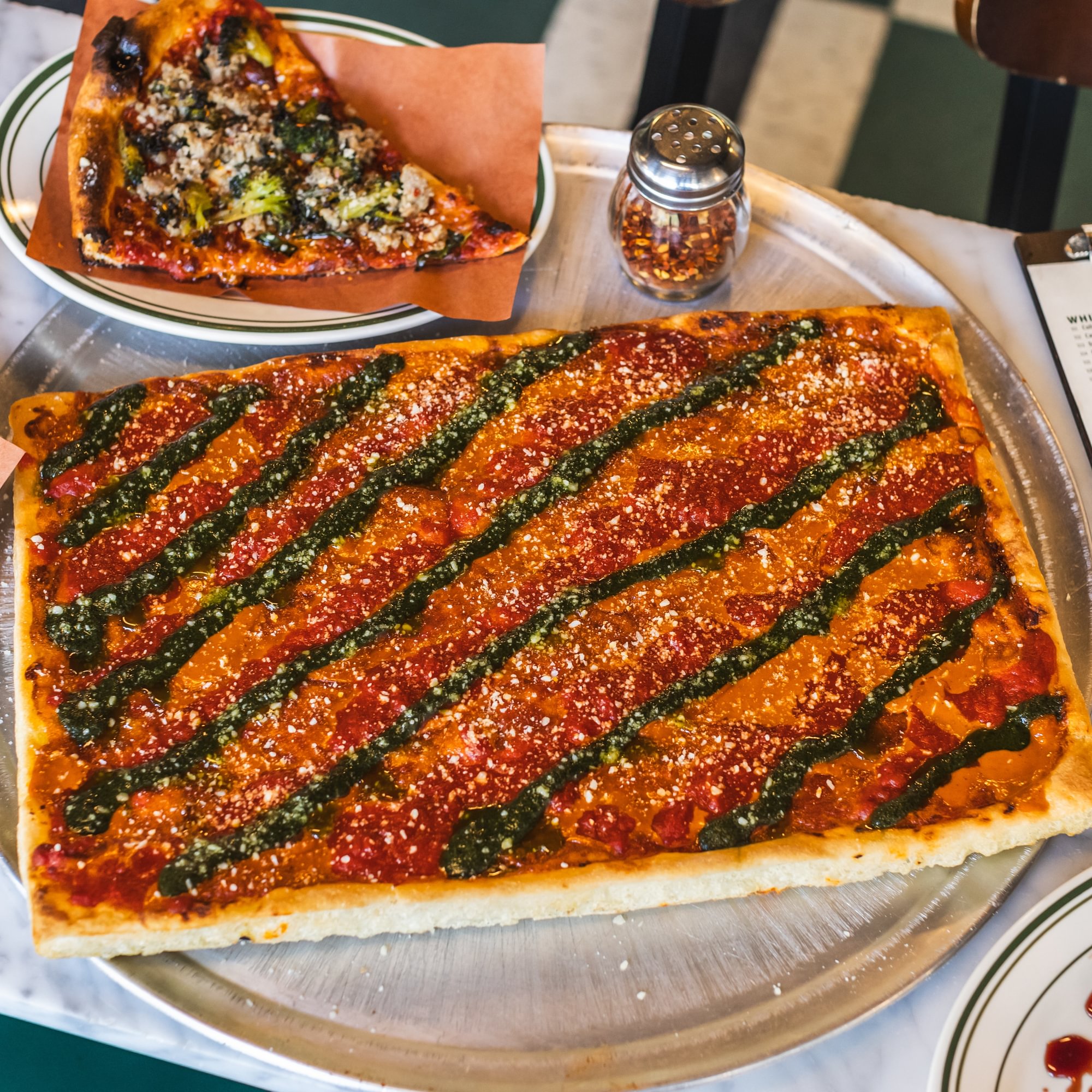 Square Vodka Pesto Pie