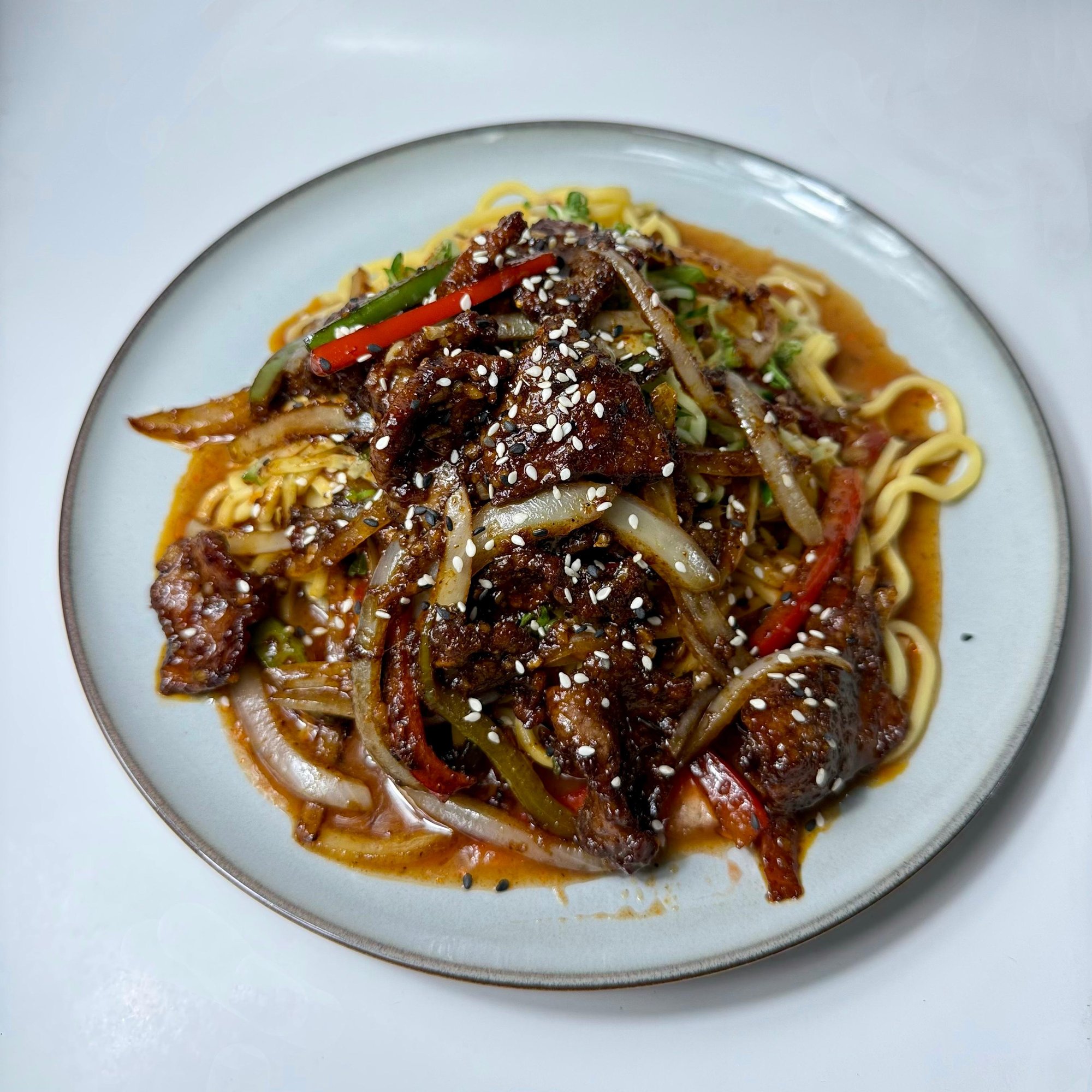 Spicy Beef Noodle 黄面烤肉 (cold sauce 🌶️)