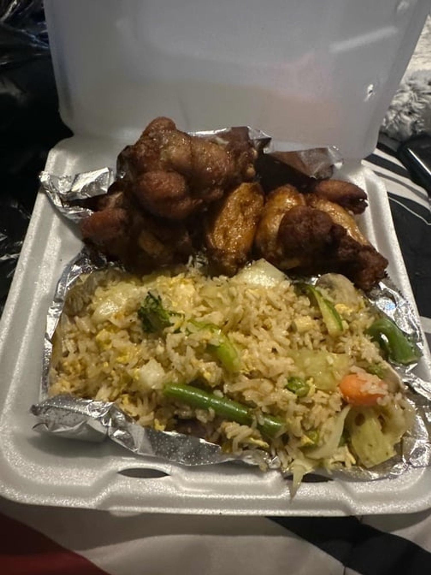 Wings With Vegetable Fried Rice