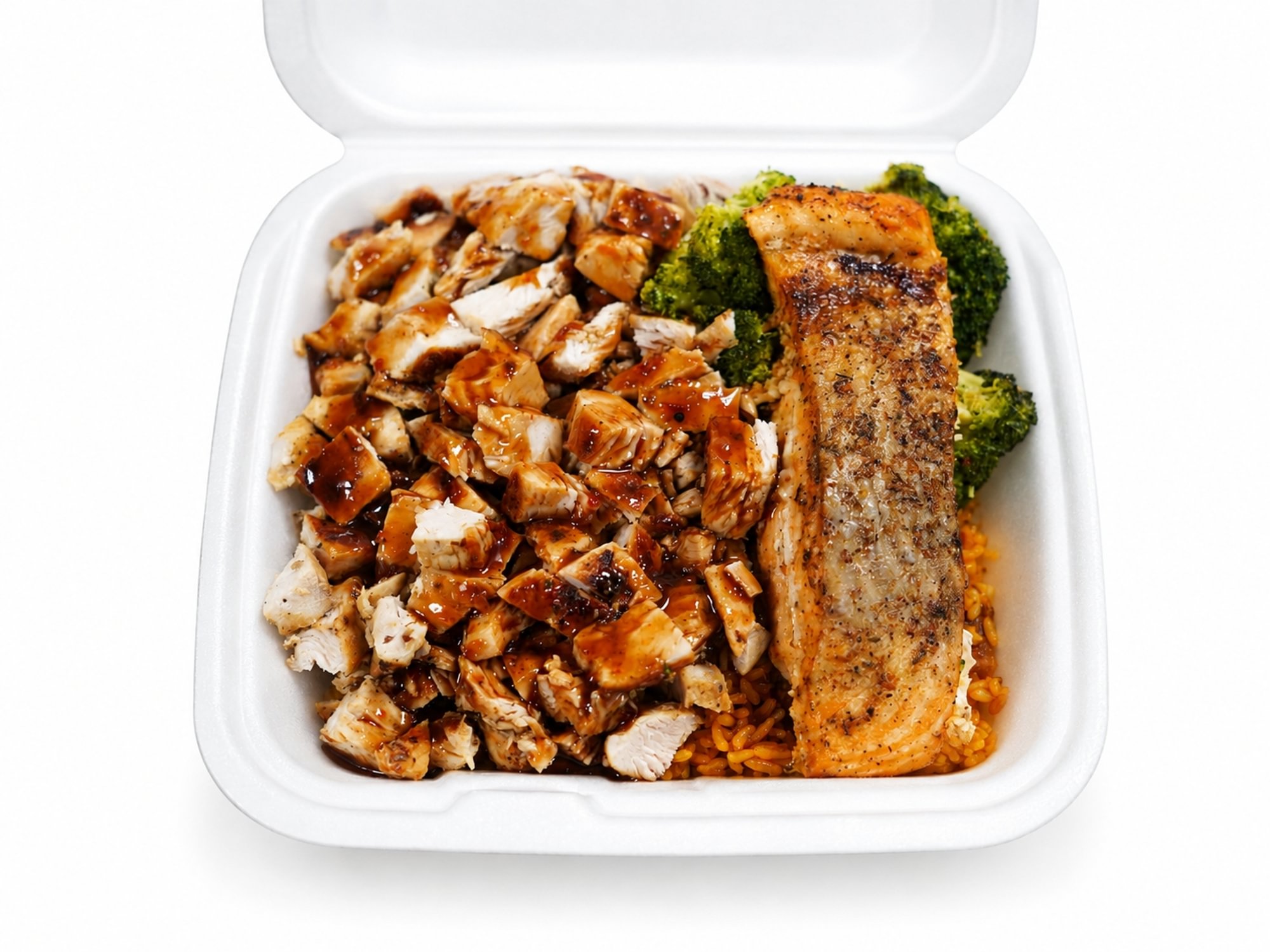 Jerk Chicken & Salmon Fried Rice