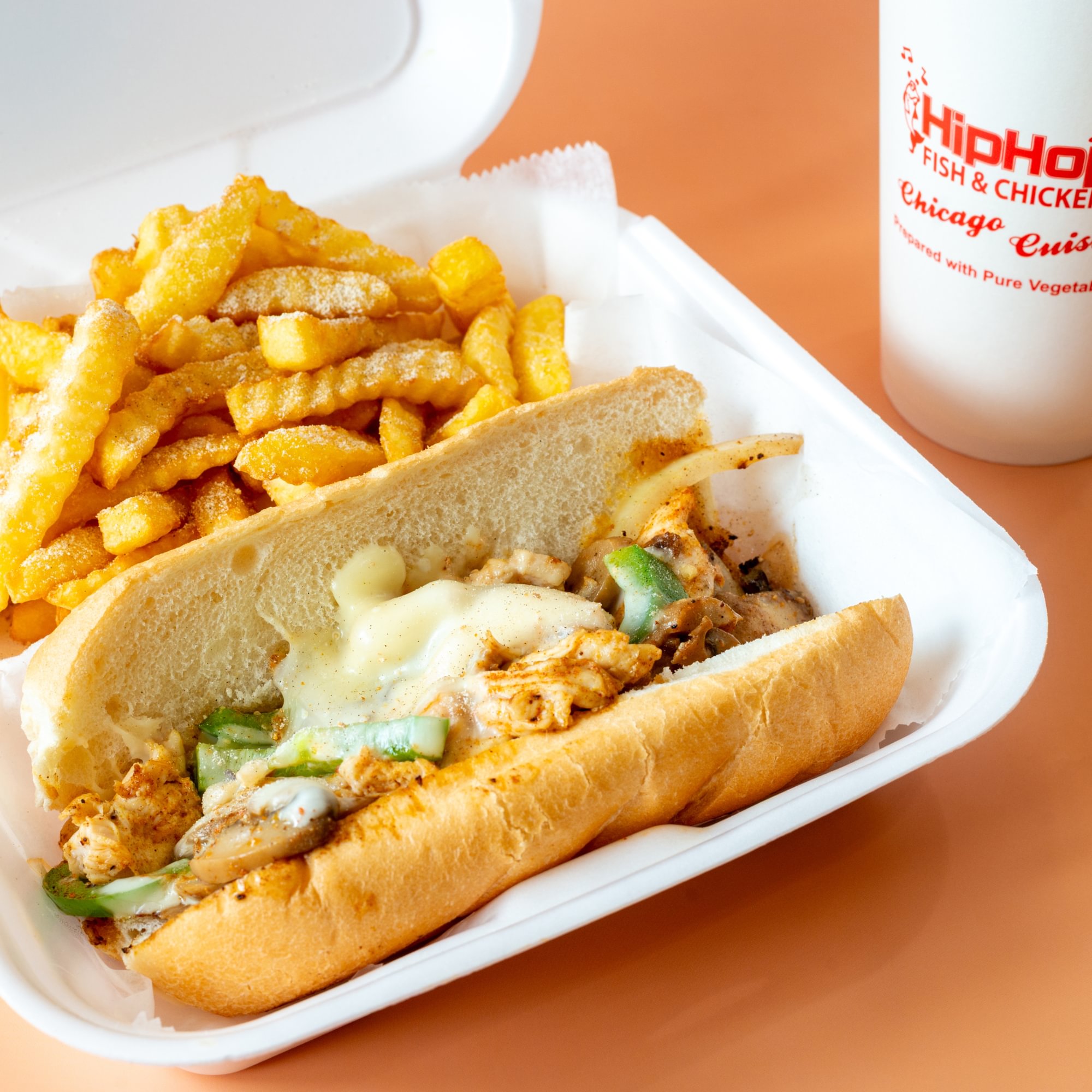 Chicken Philly sandwich
