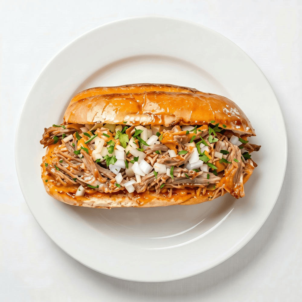 Torta Birria con Consomé