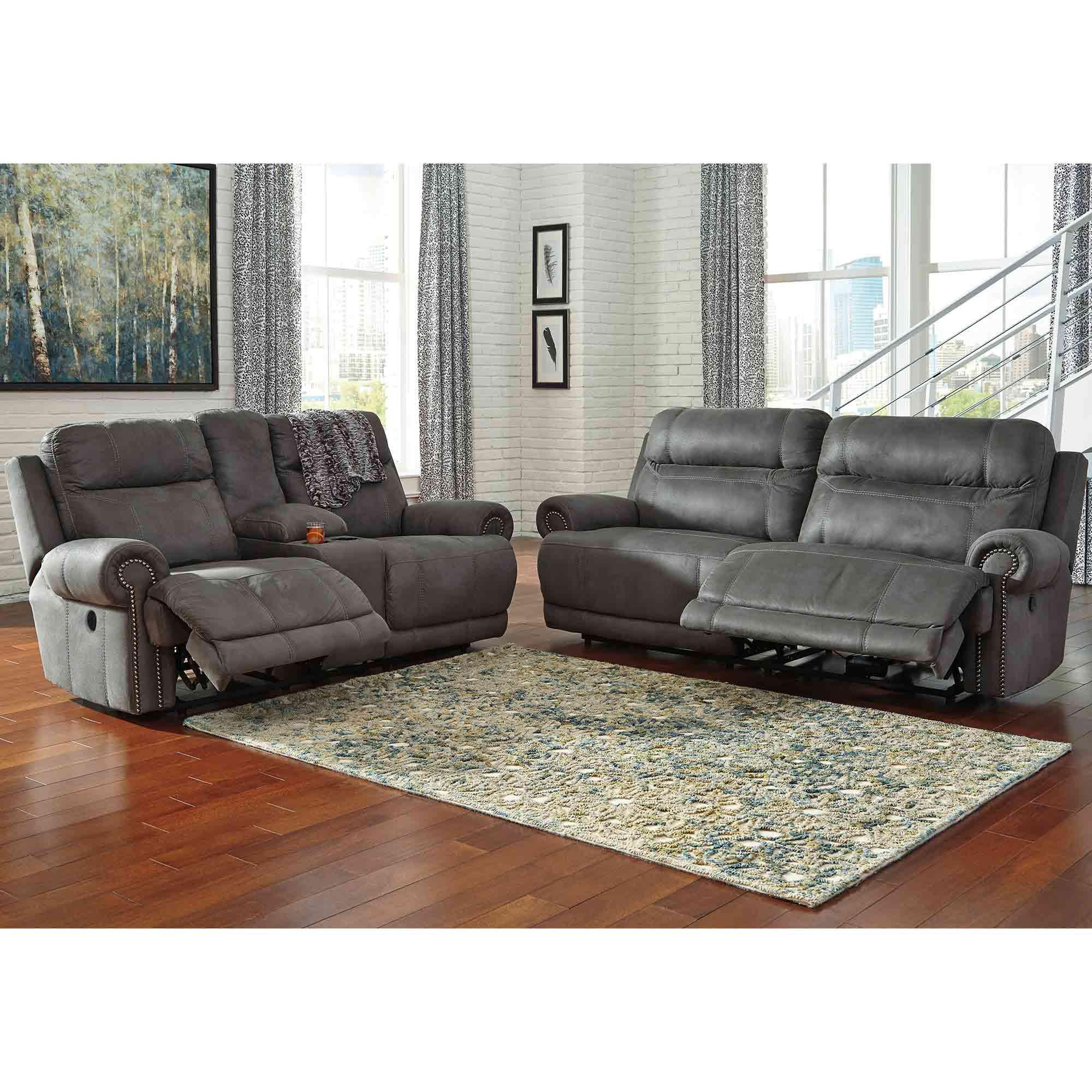 Austere Reclining Sofa & Reclining Console Loveseat