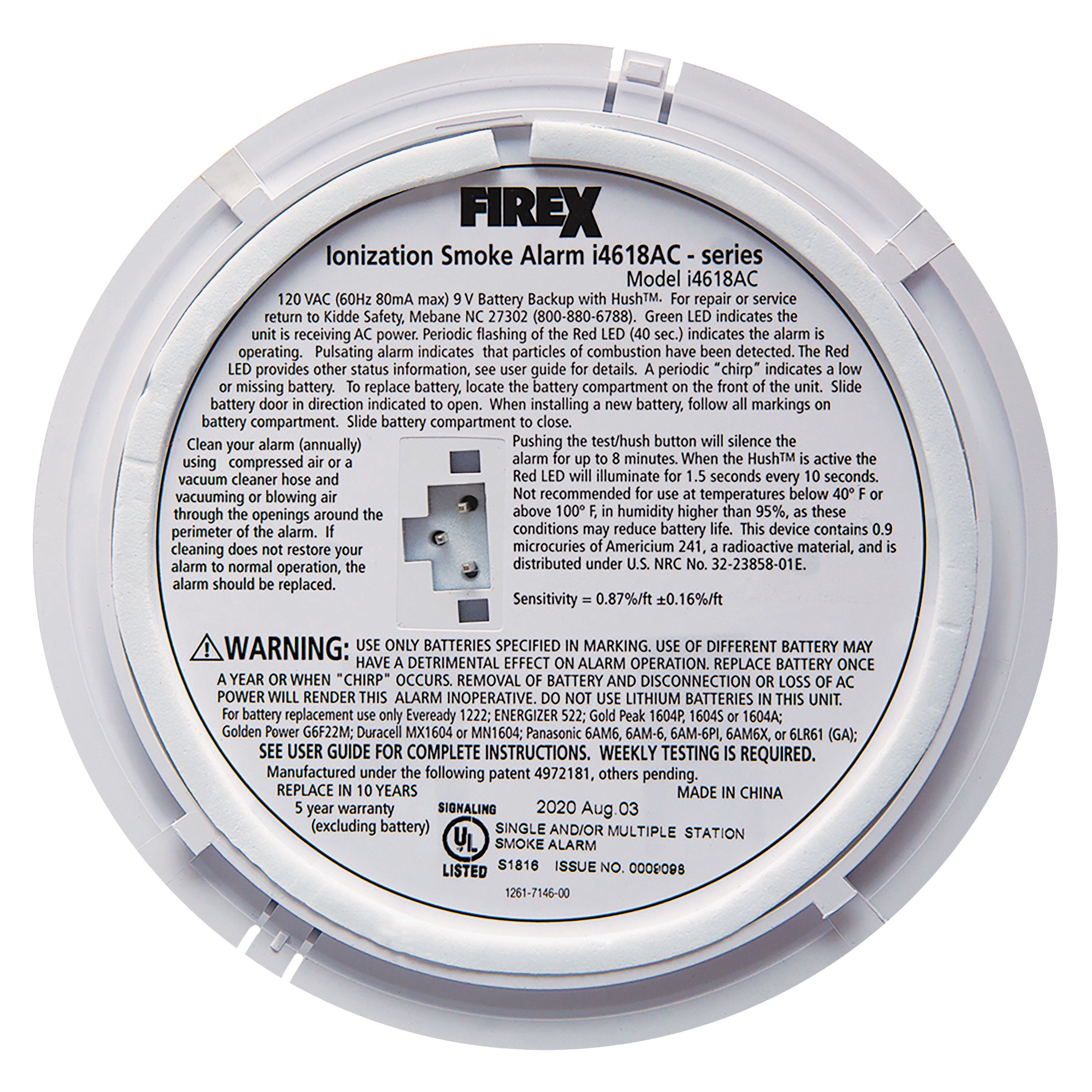 Firex 120V AC Wire-in Smoke Alarm i5000 | Kidde