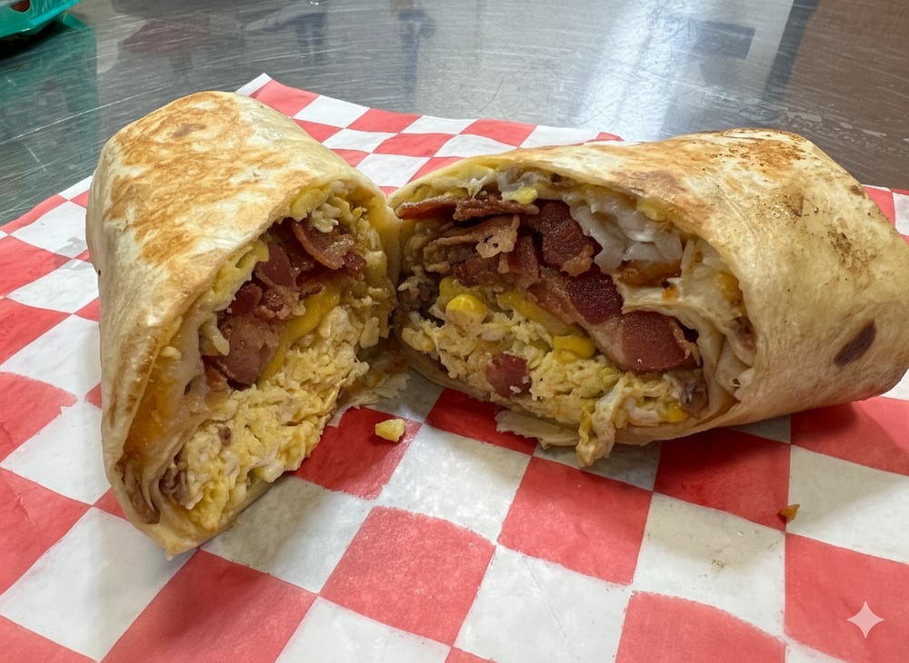 Big Bacon, Egg, and Potato Burrito