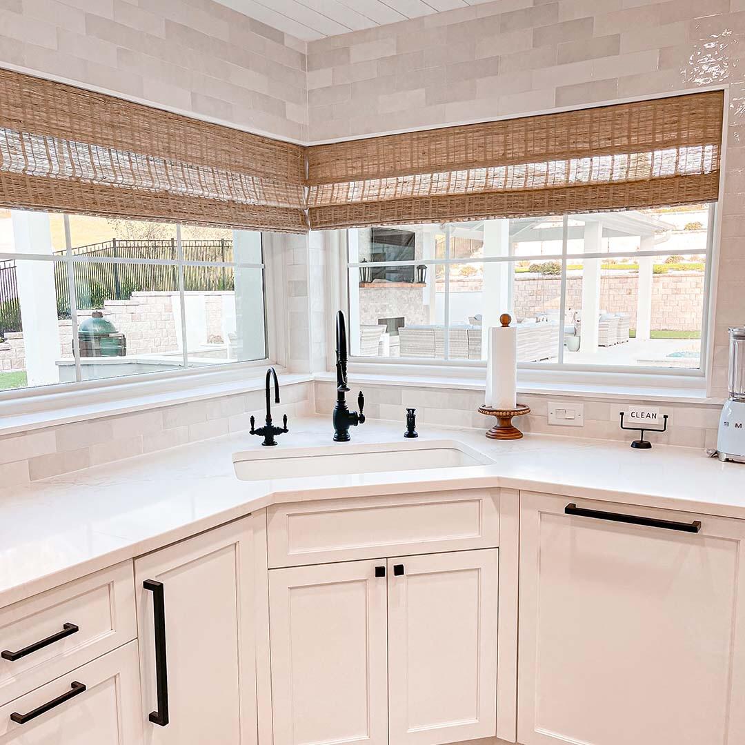 @laurabeverlin turned to Budget Blinds for custom window treatments. Our woven shades helped her achieve depth and texture in her kitchen. Get Laura's look by scheduling your free design consultation and estimate.