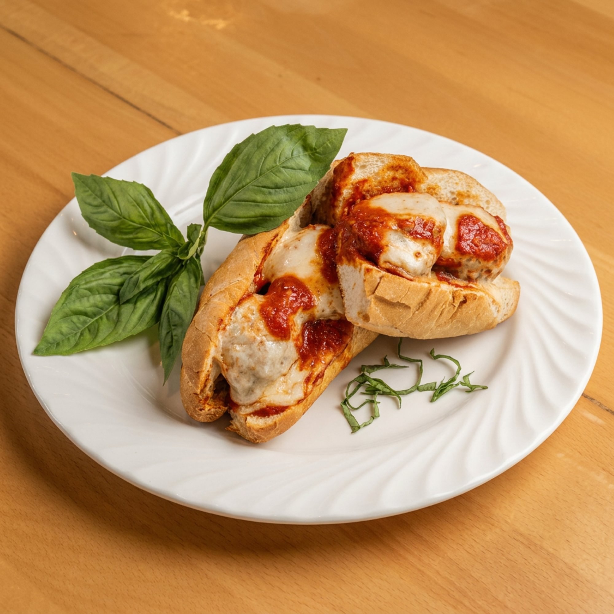 Meatball parmigiana sub