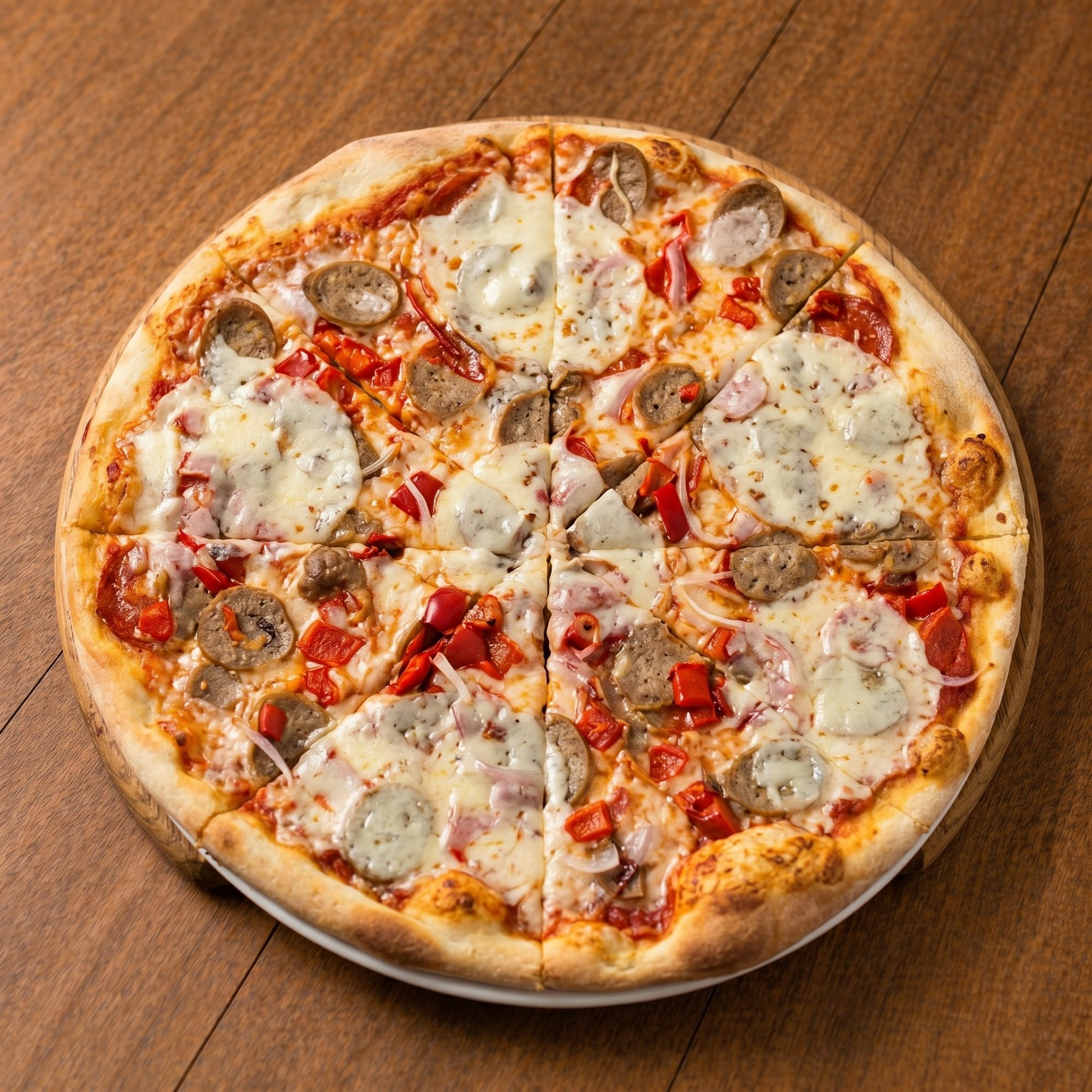 Sausage & Roasted Peppers Deluxe Pizza