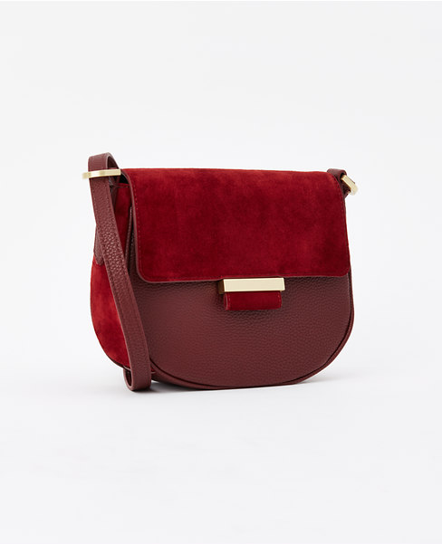 Suede Crossbody Saddle Bag