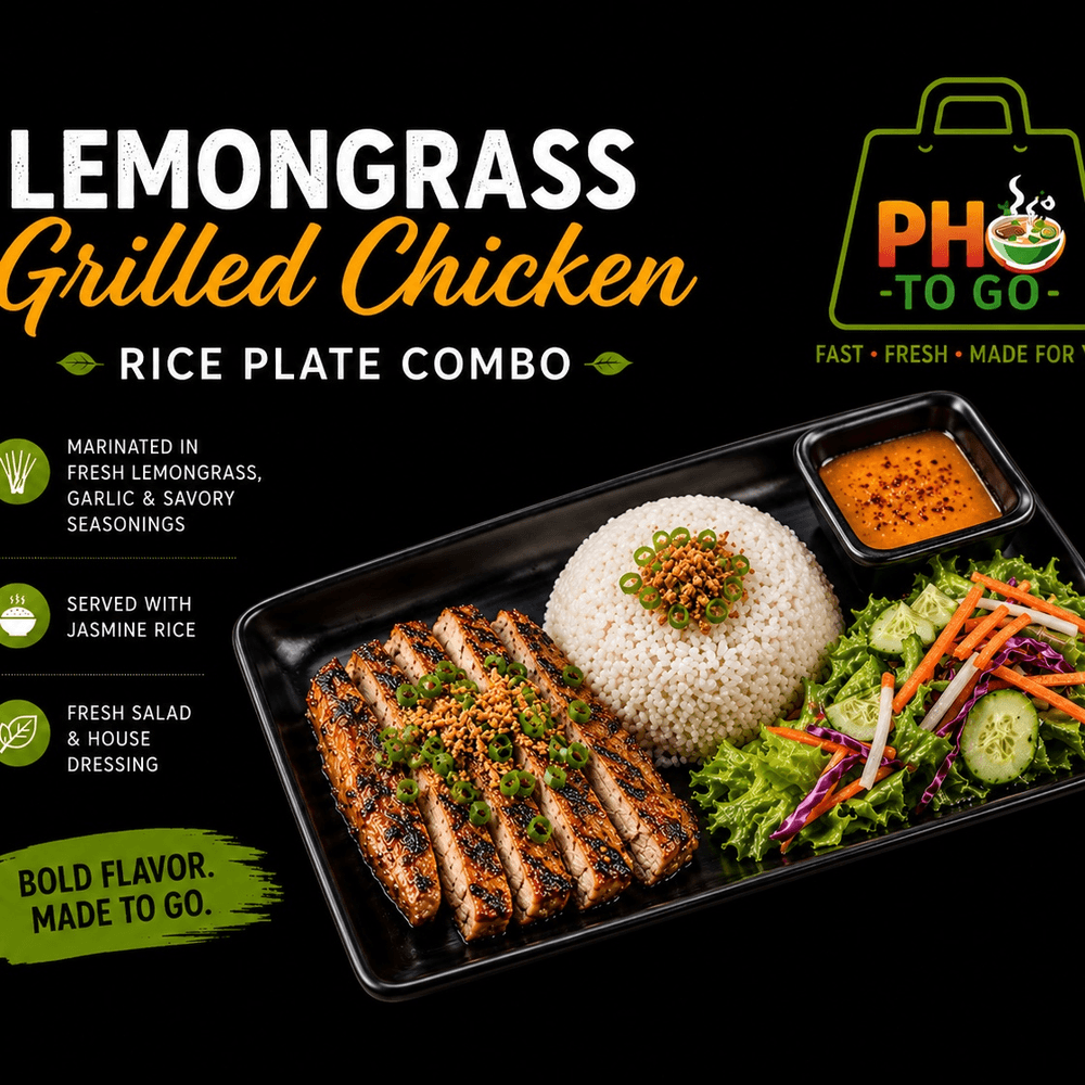 A8: Lemongrass Grilled Chicken Rice Plate Combo
