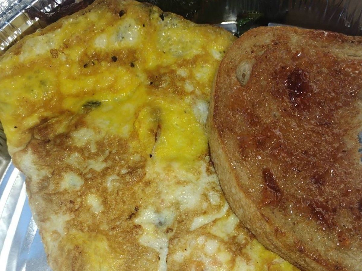 #10. Goat Cheese, Tomatoes, Mushrooms & Spinach Omelette