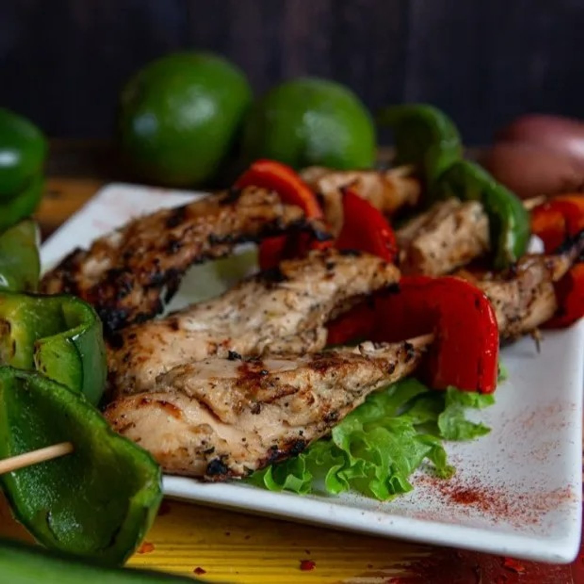 Satay Chicken with Chilies Lime Sauce