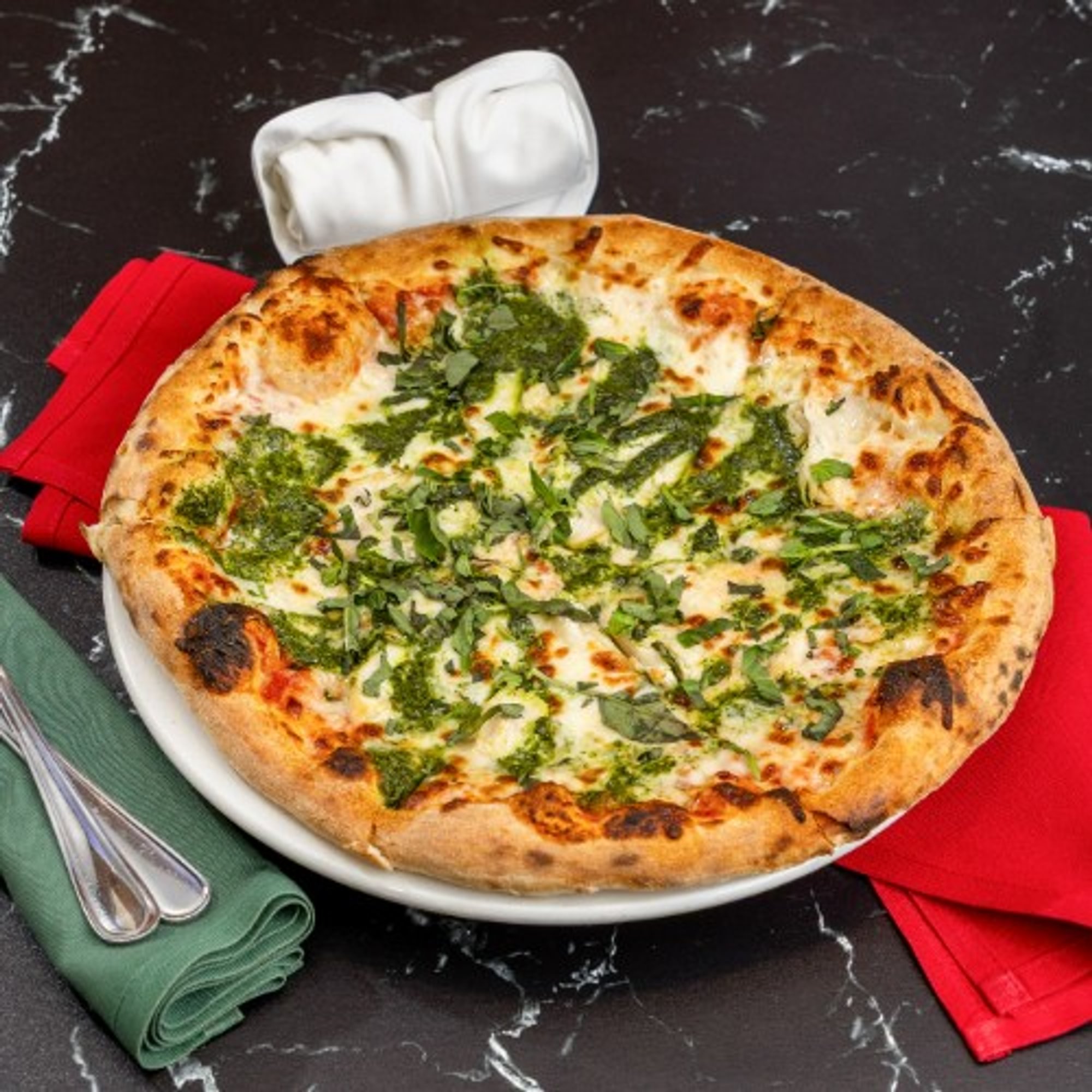 Tuscan Chicken Pesto Pizza