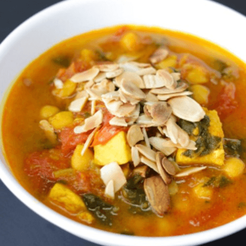 Butternut Squash with Chicken & Roasted Almonds Soup