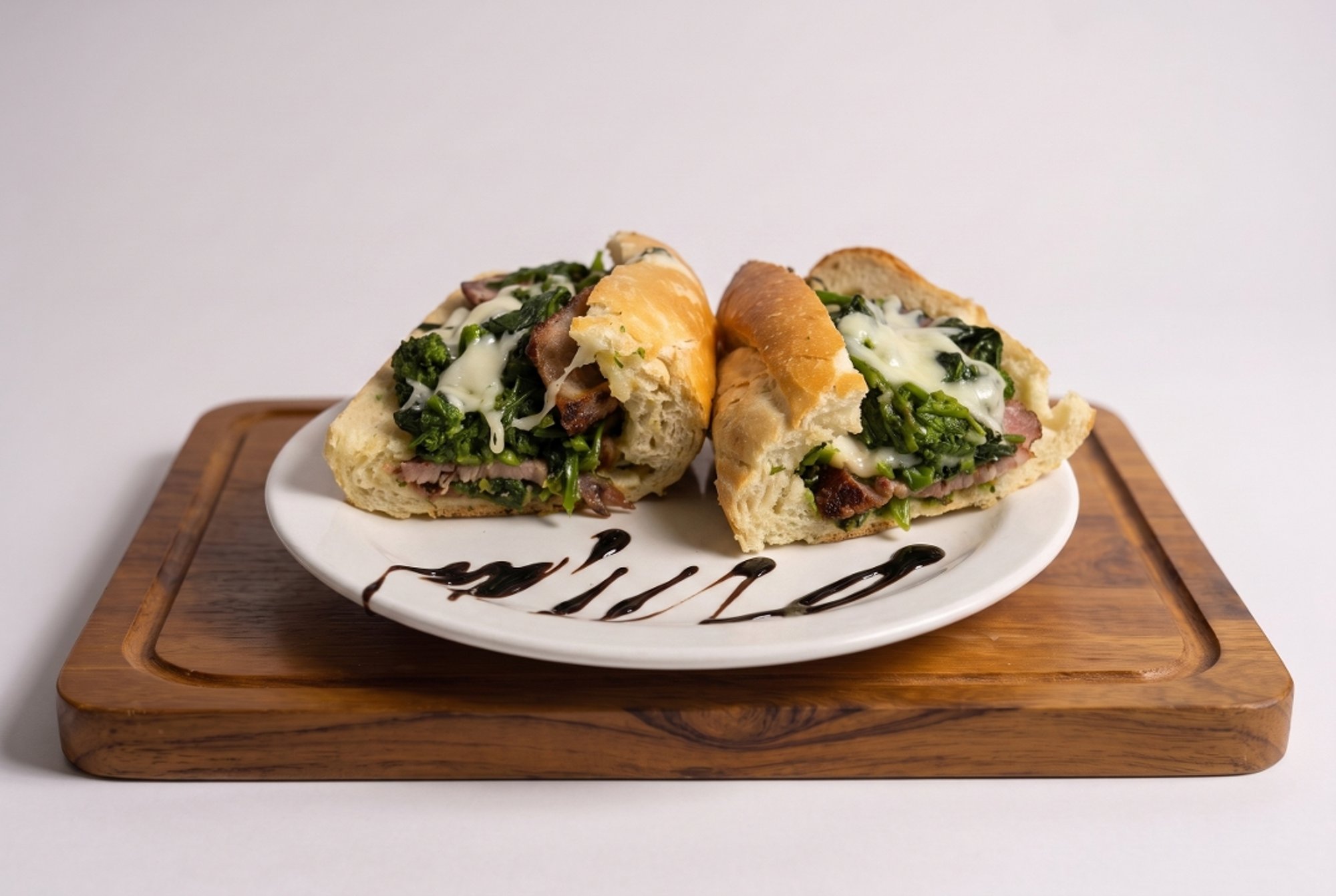 Broccoli Rabe, Sausage, Mozzarella Sandwich