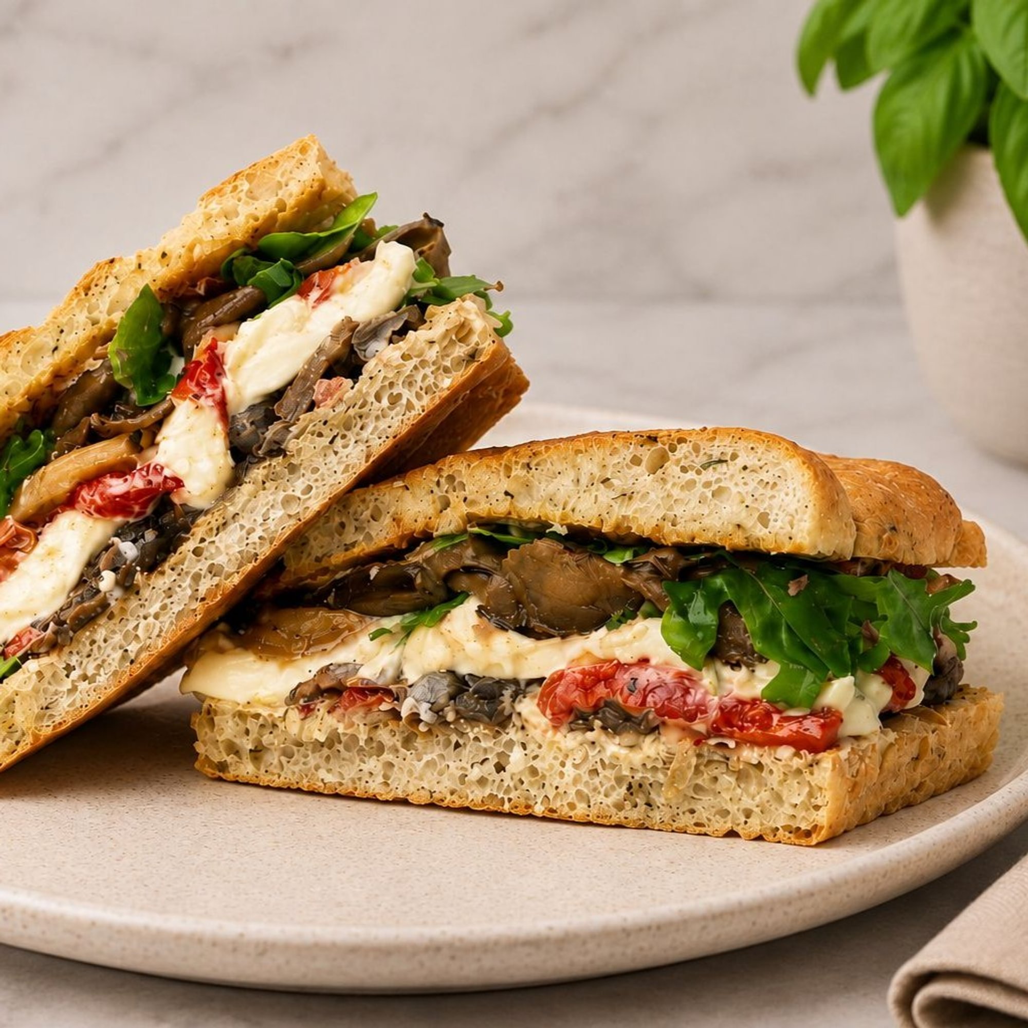 Vegetarian Rustic Sandwich