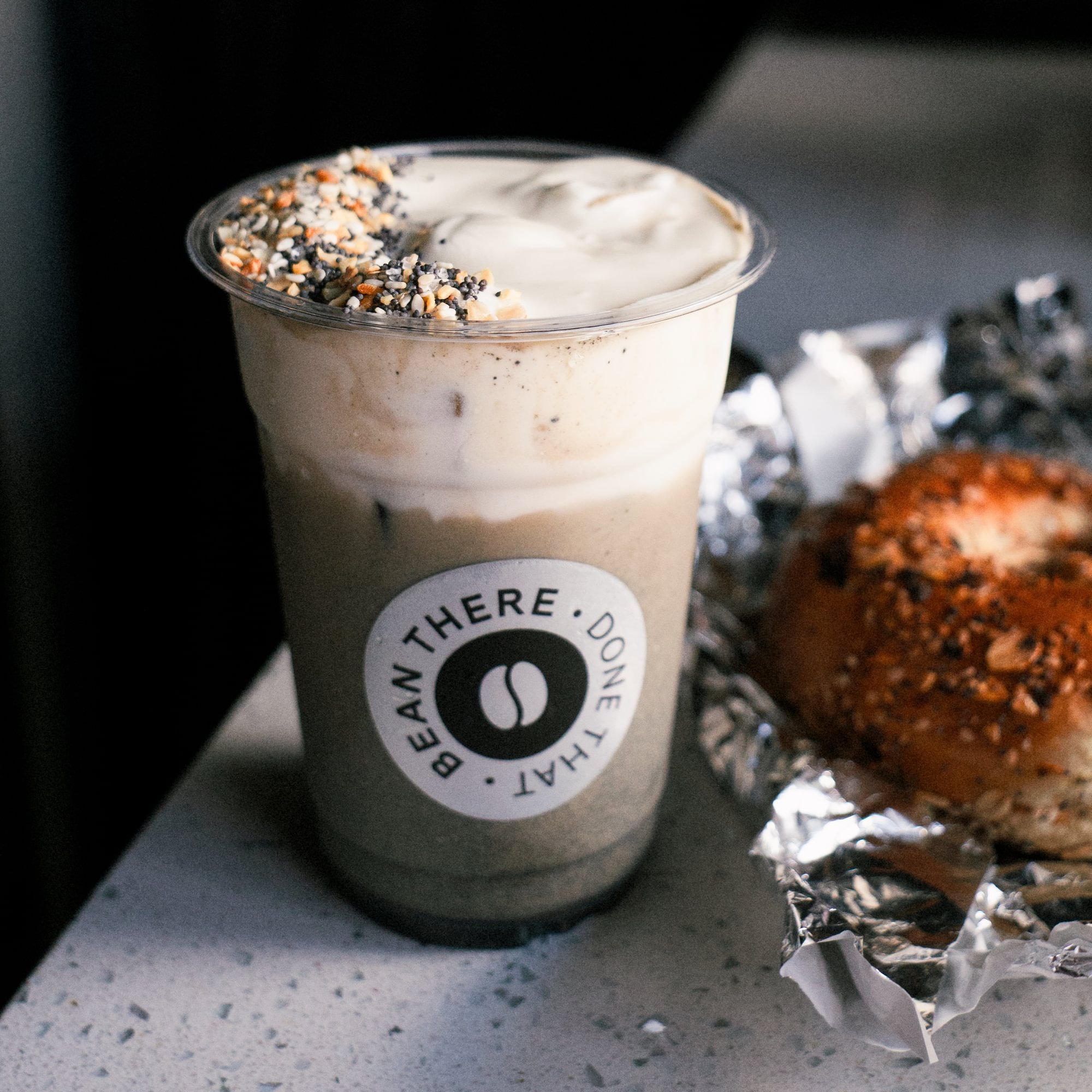 Iced Everything Bagel Latte