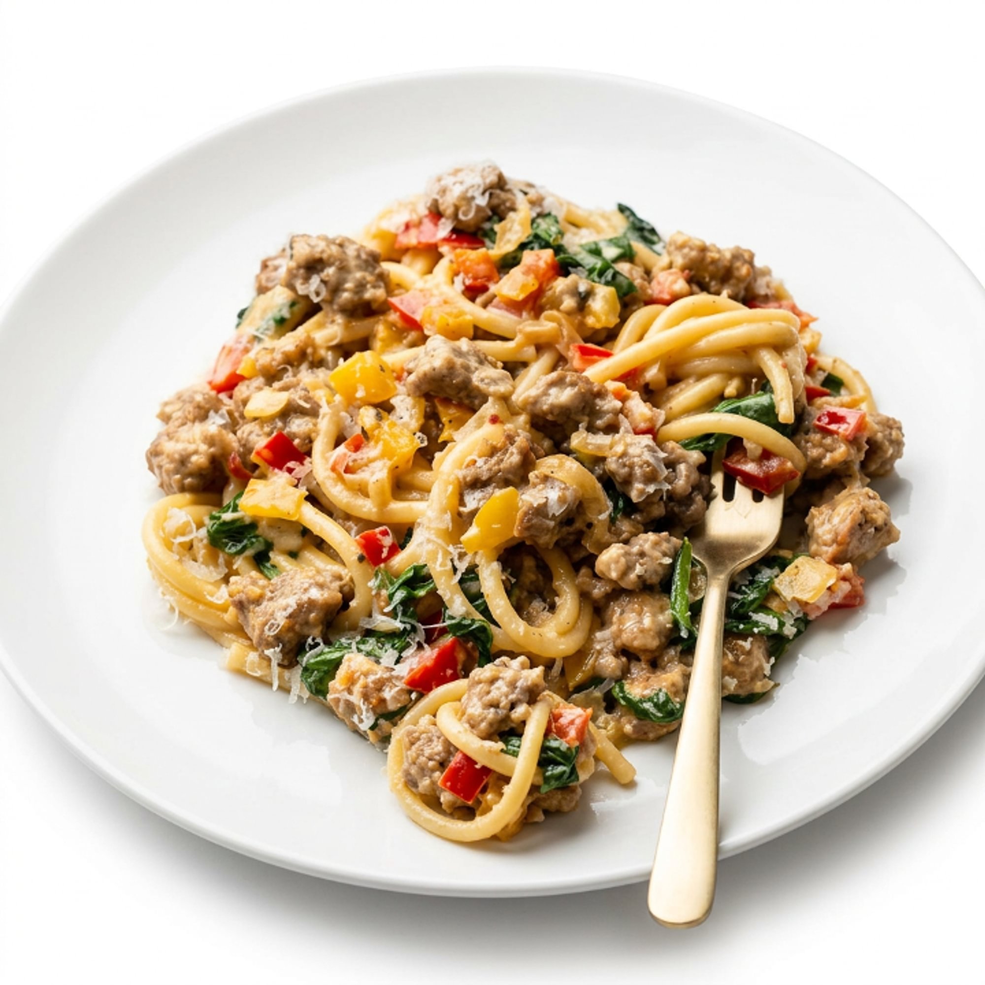 Sausage, peppers, onion saute