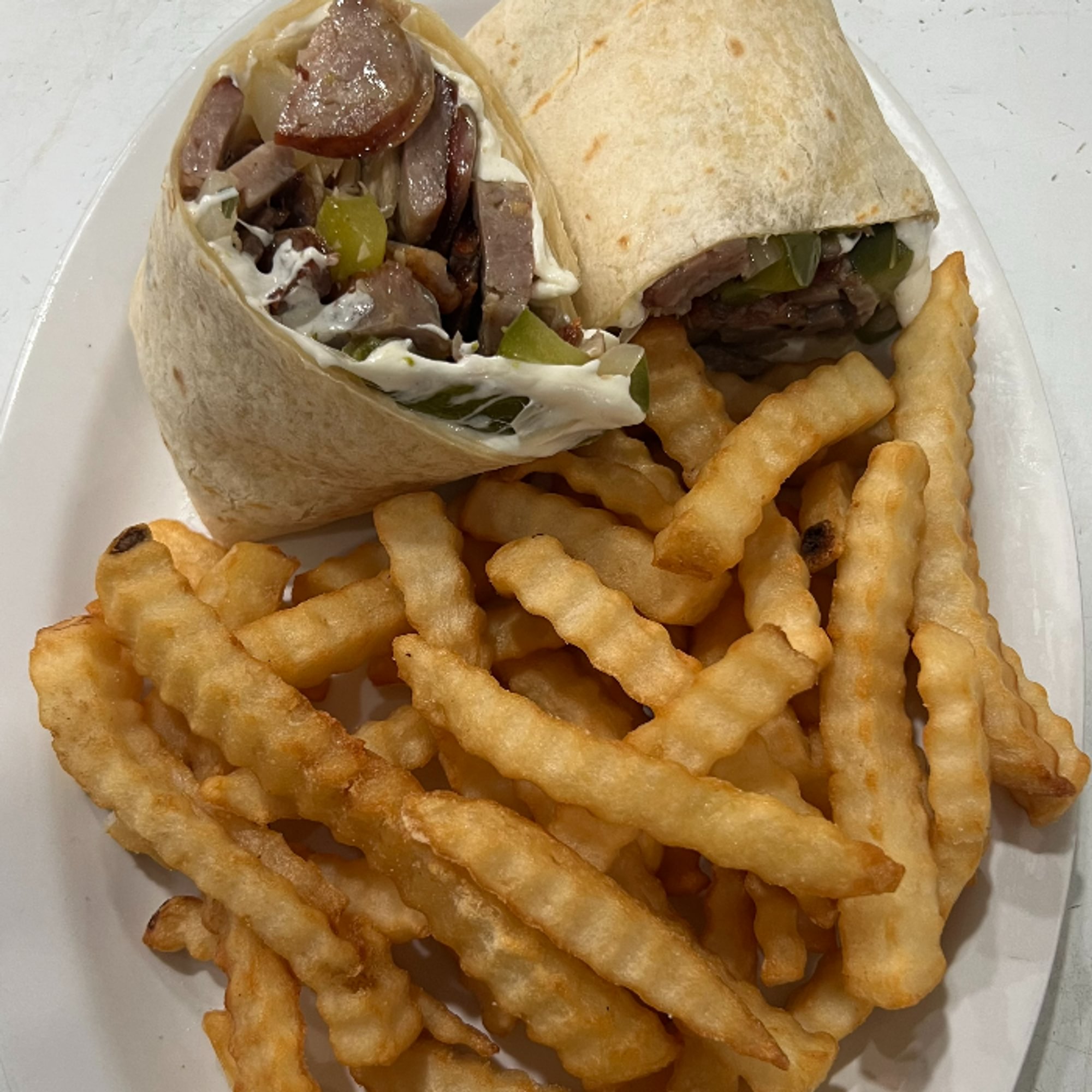 Sausage Peppers Onions Wrap