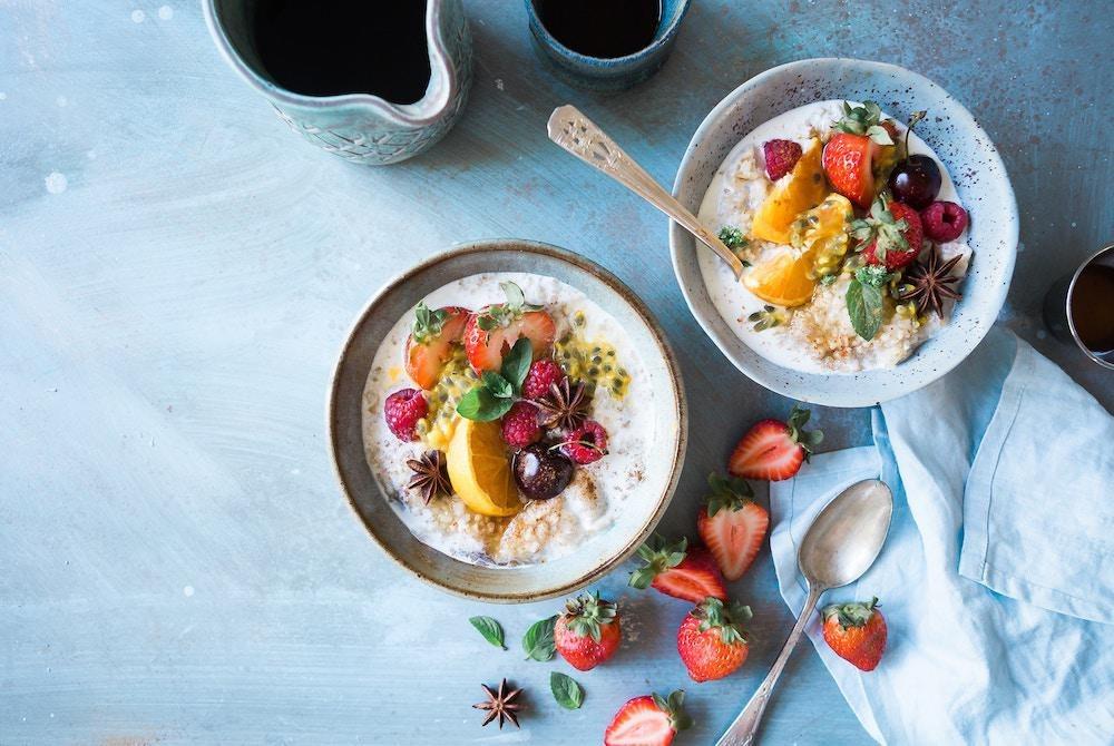 Customized healthy, breakfast all day with customized fruit & oatmeal bowls