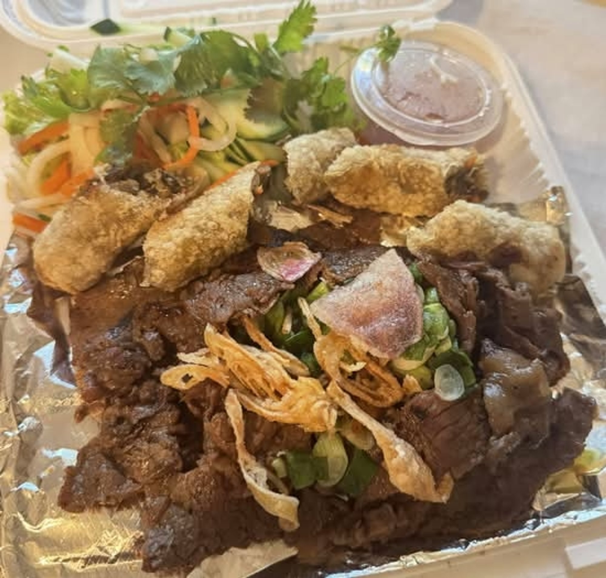 B8. Grilled Beef & Egg Roll- Bún Bò Nướng, Chả Giò