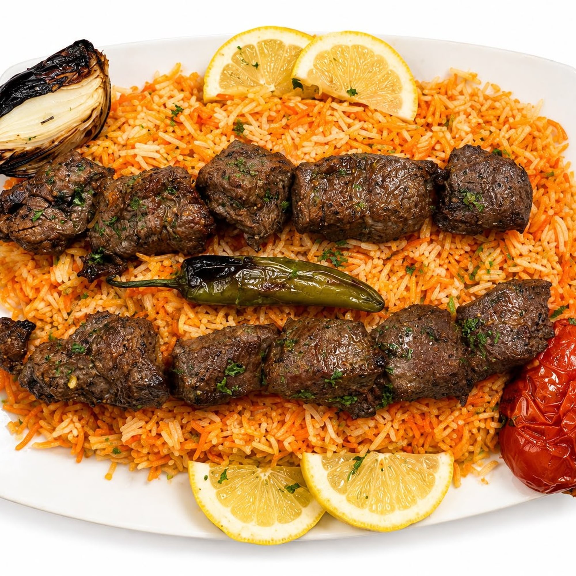 Beef Skewers Platter (2 Beef Skewers)
