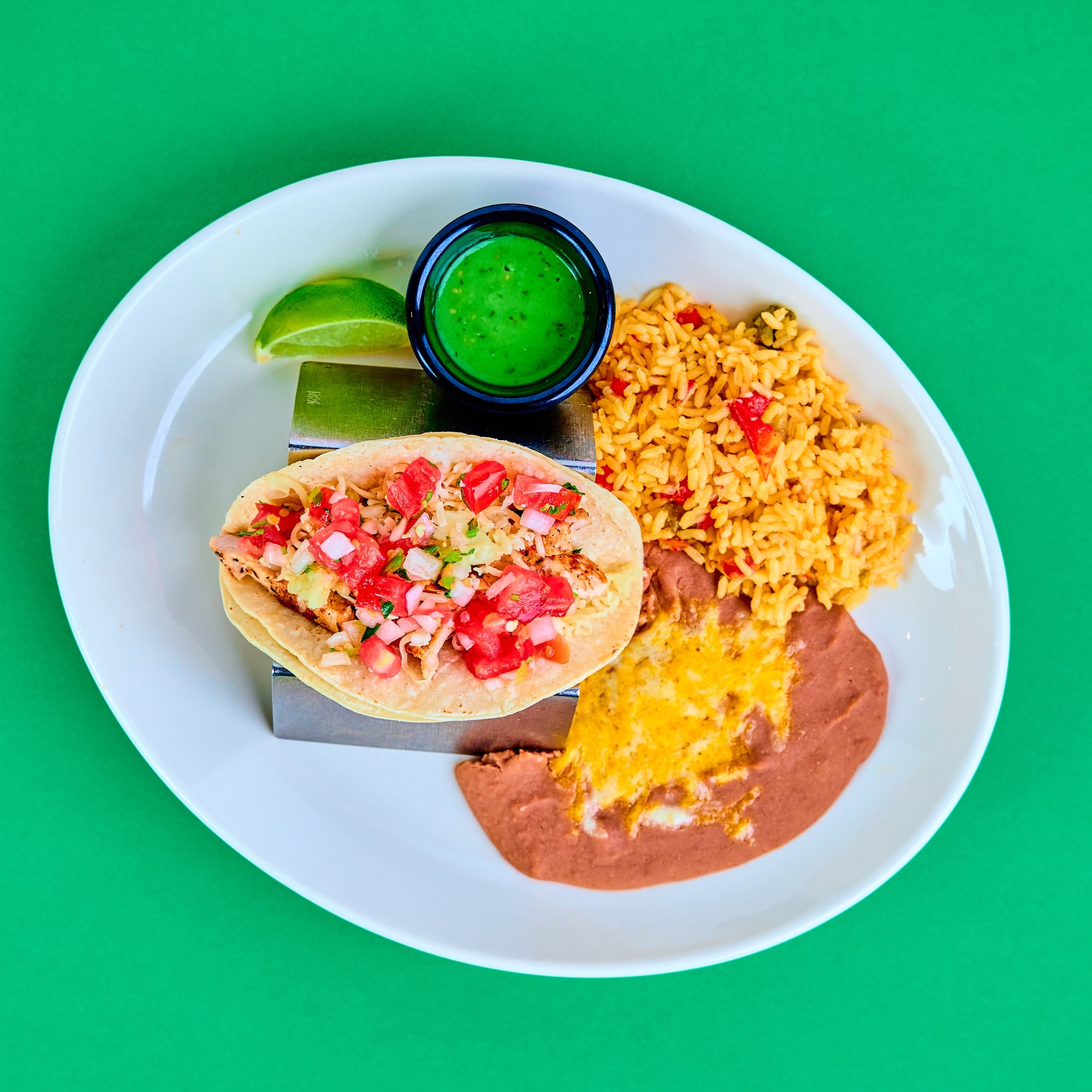 #14 Grilled Chicken or Grilled Steak Taco Lunch
