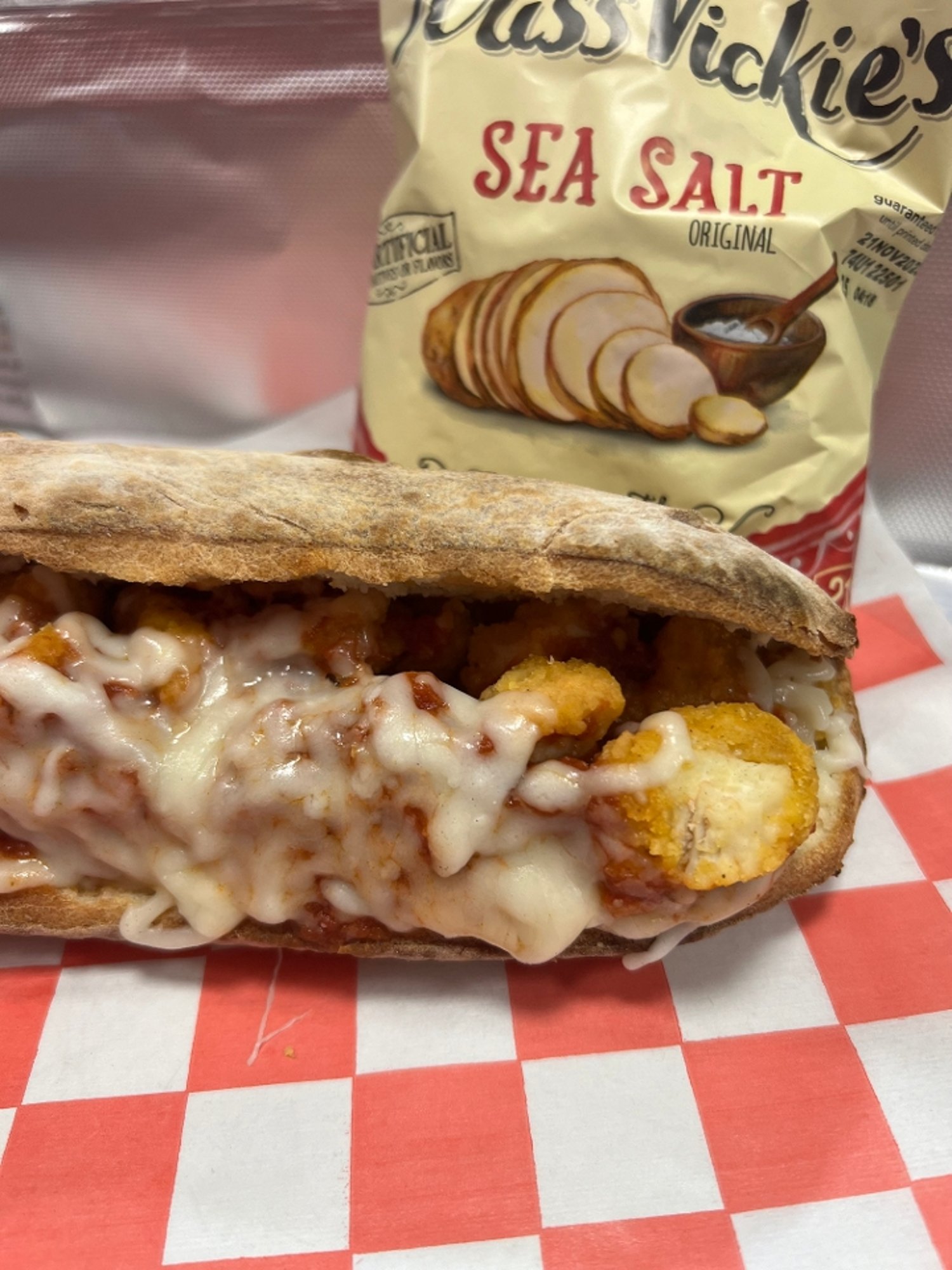 The Vegan Chicken Marinara Sandwich