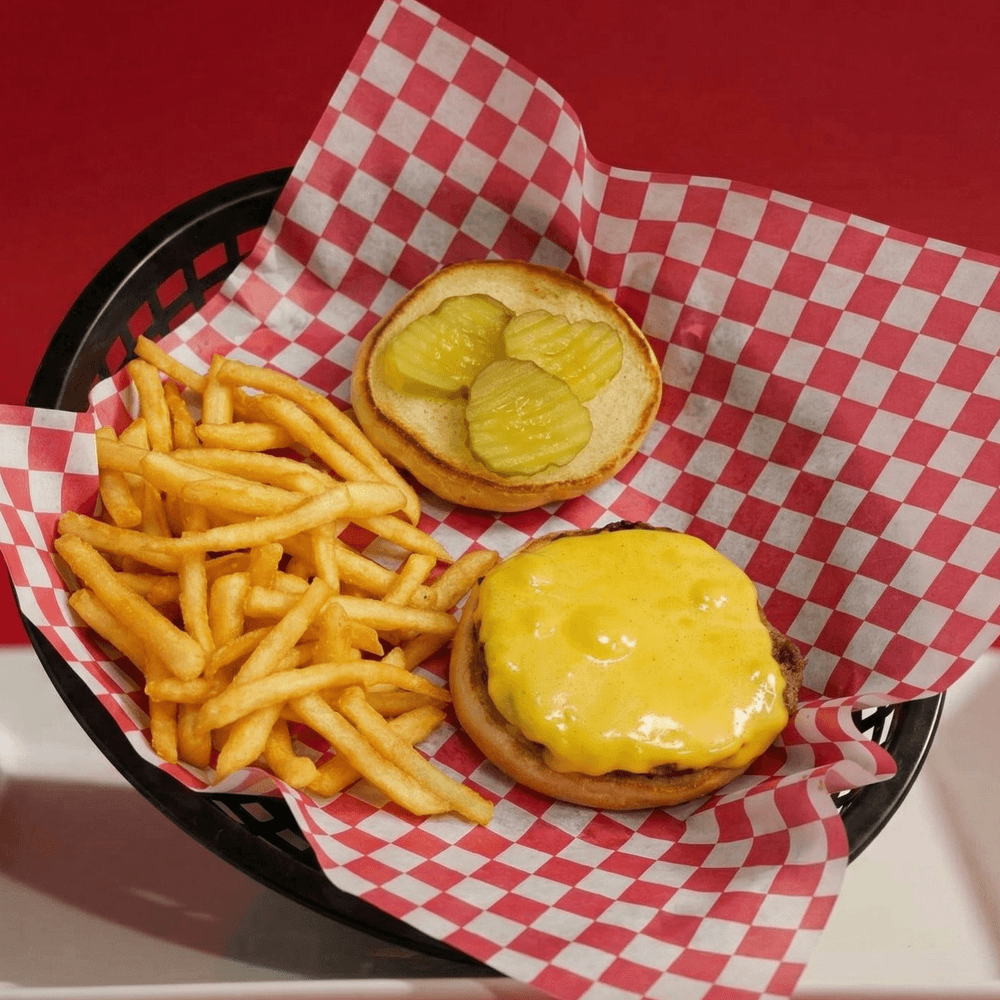 Cheeseburger W/ Half Order French Fries
