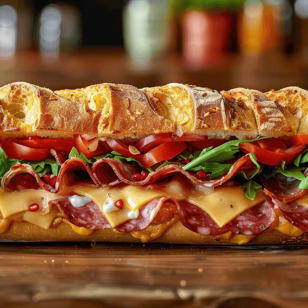 Sausage & peppers parm hero
