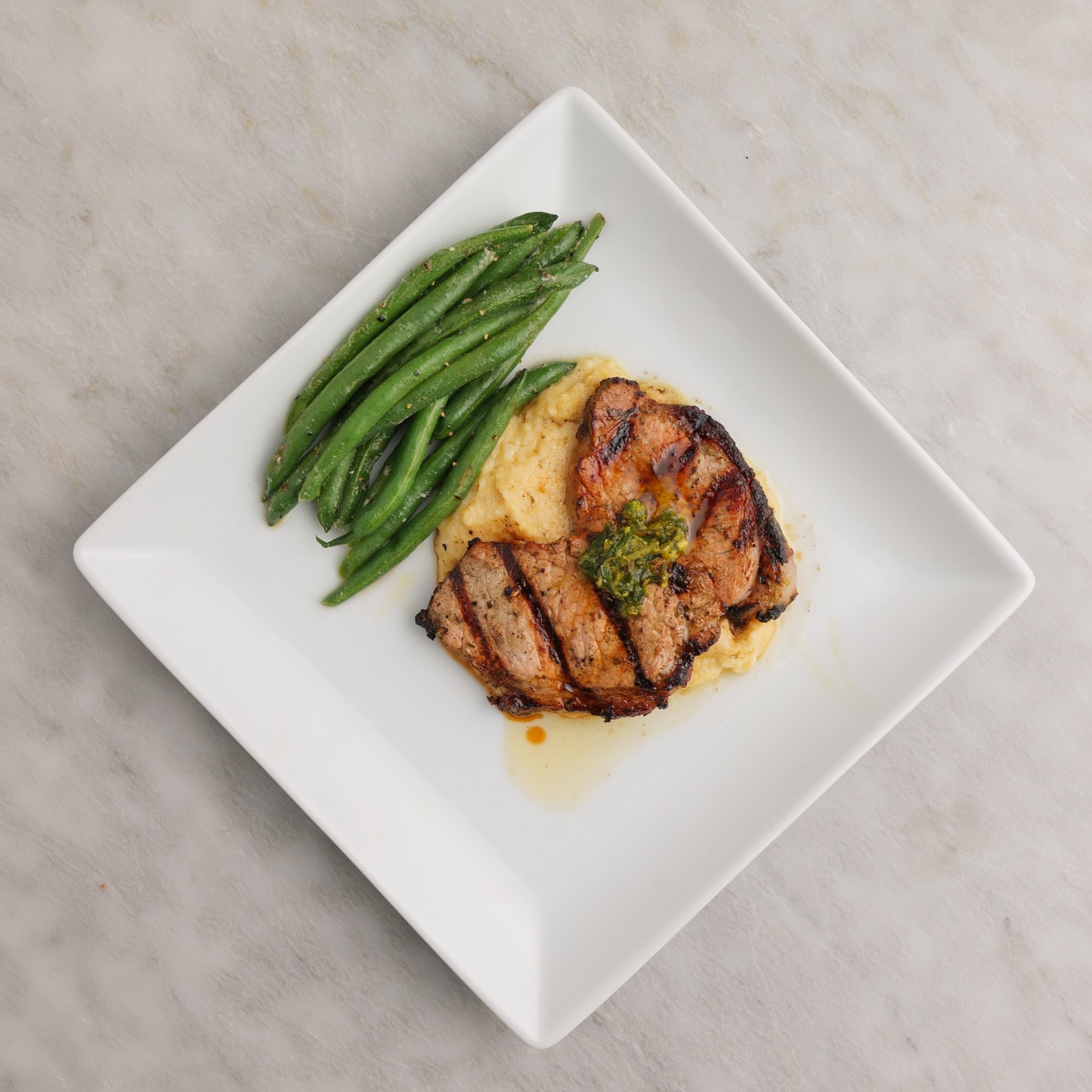 Grilled Pork with Polenta
