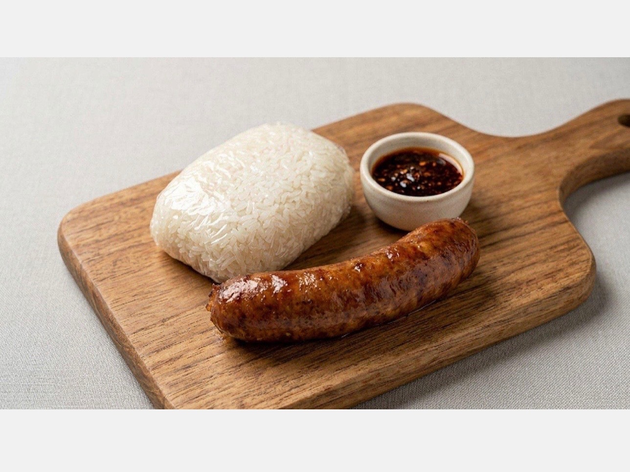 #03 Fried Lao Pork Sausage (1 link) & Sticky Rice & Jeow