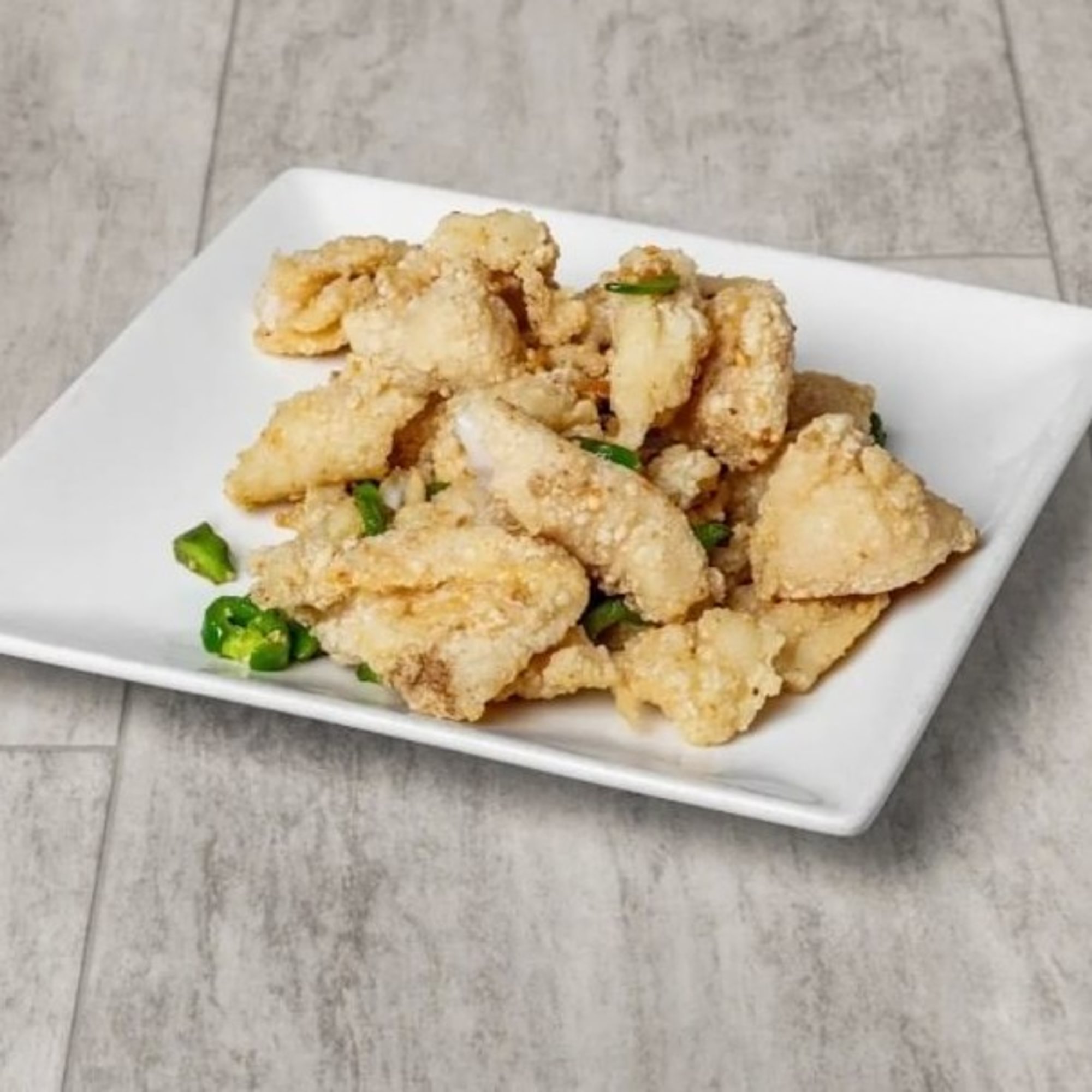 Salt & pepper fried fish fillets (dinner) / 椒盐鱼片（晚）