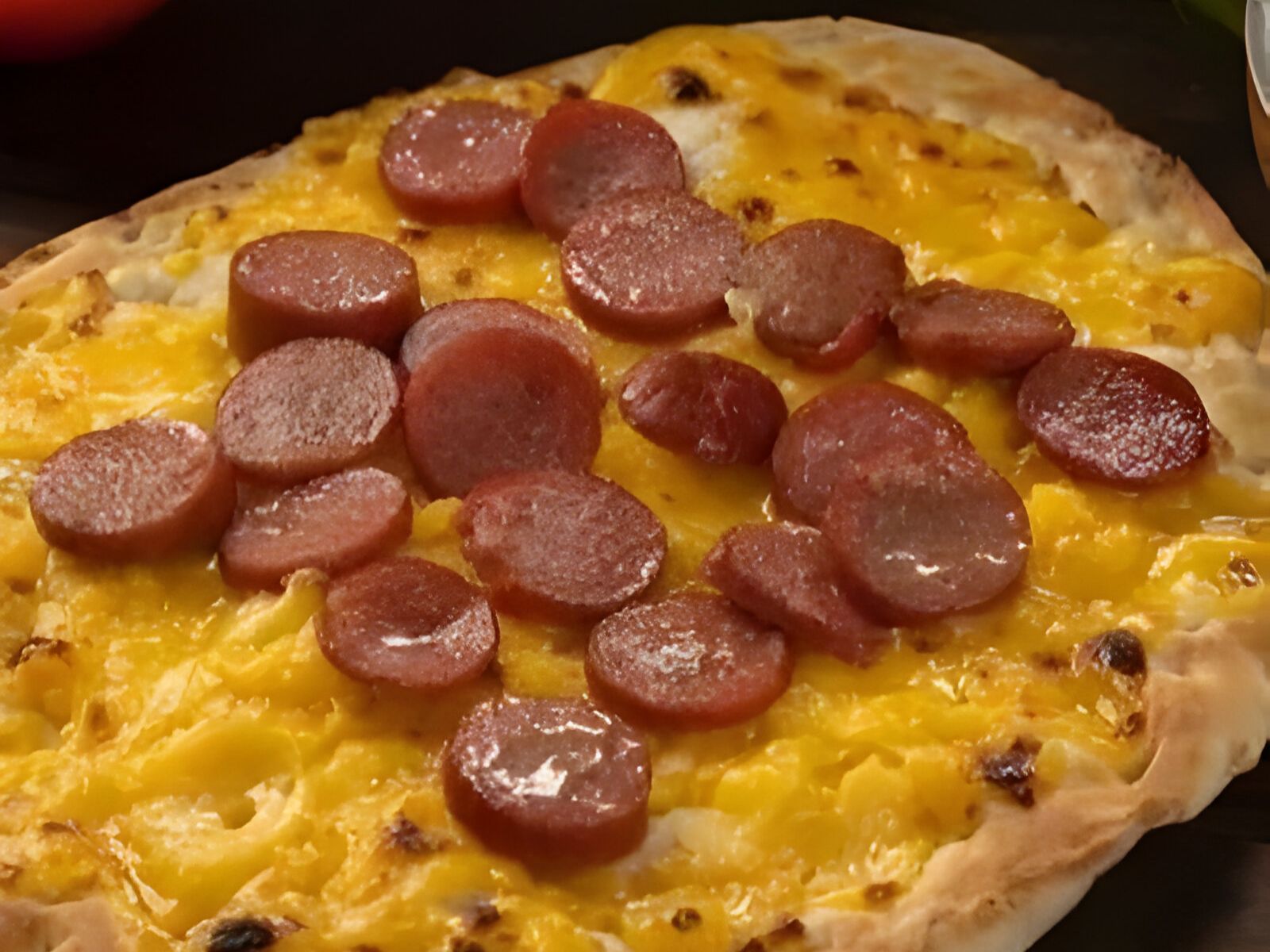 Yellow Cheese with Hot Dog - Flat Bread