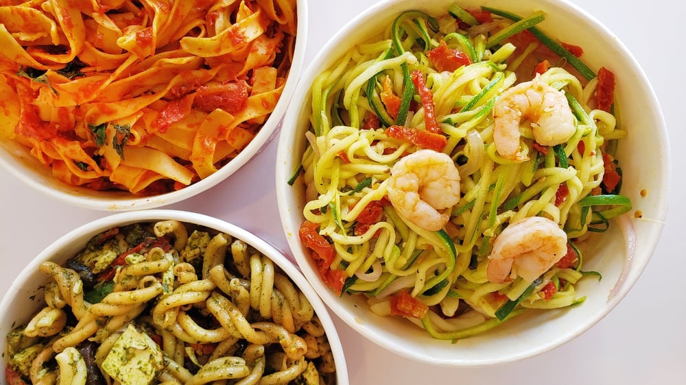 Pasta + Sauce + Veggies (Protein Optional)