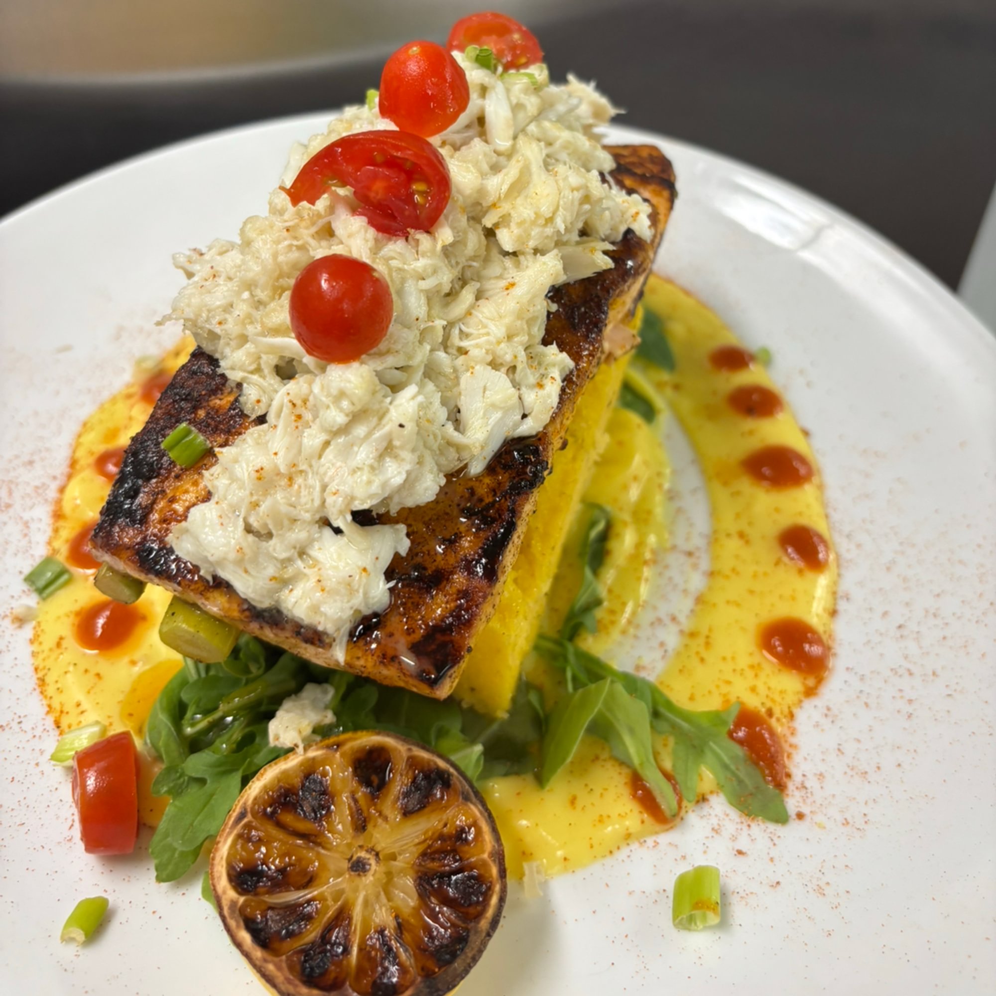 Cajun Salmon Oscar Entree