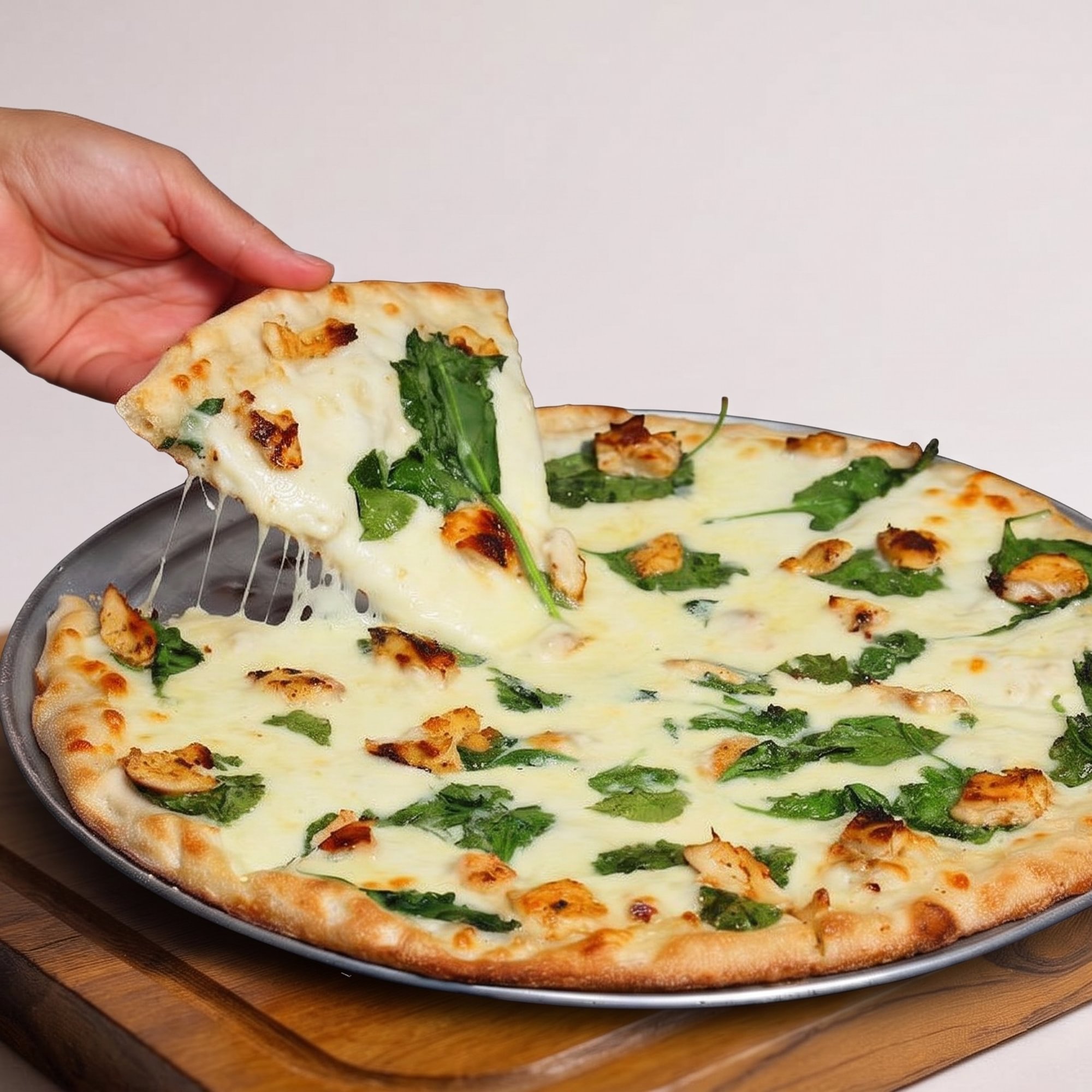 Alfredo Chicken & Spinach Pizza
