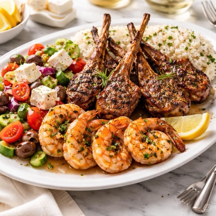 Shrimp & lamb chops