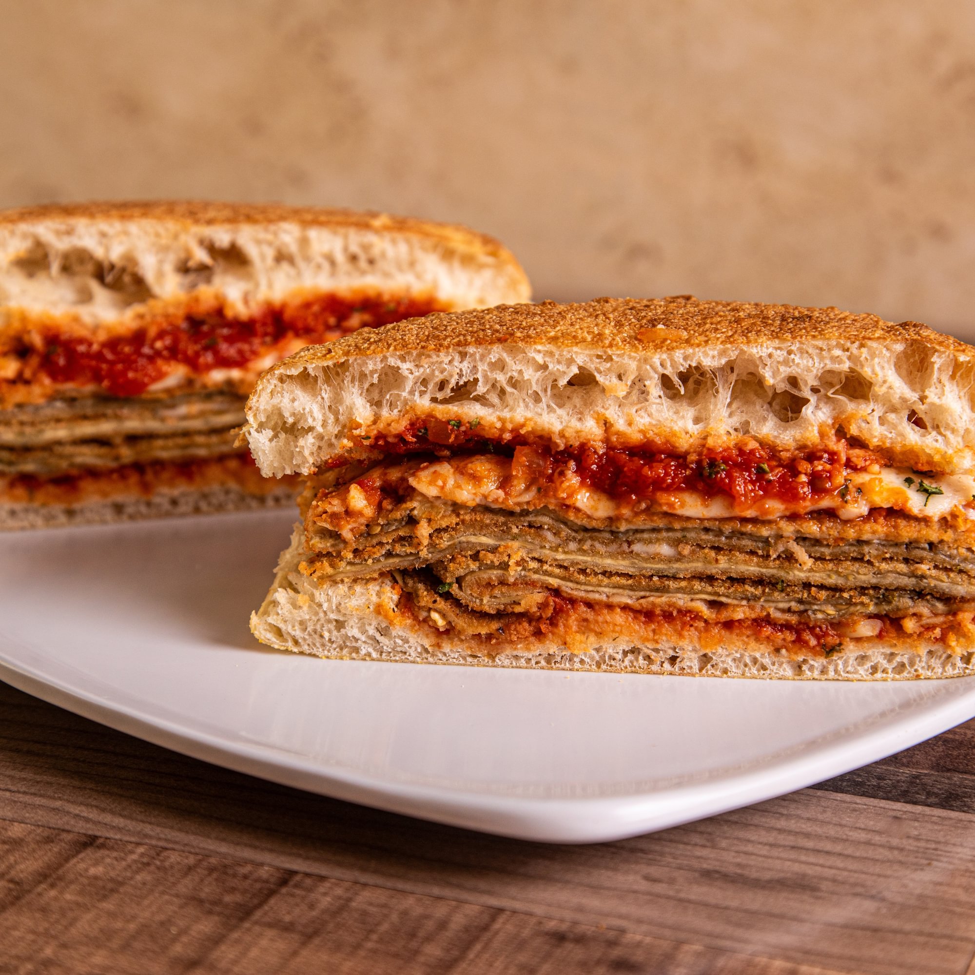 Eggplant Parmigiana Sandwich